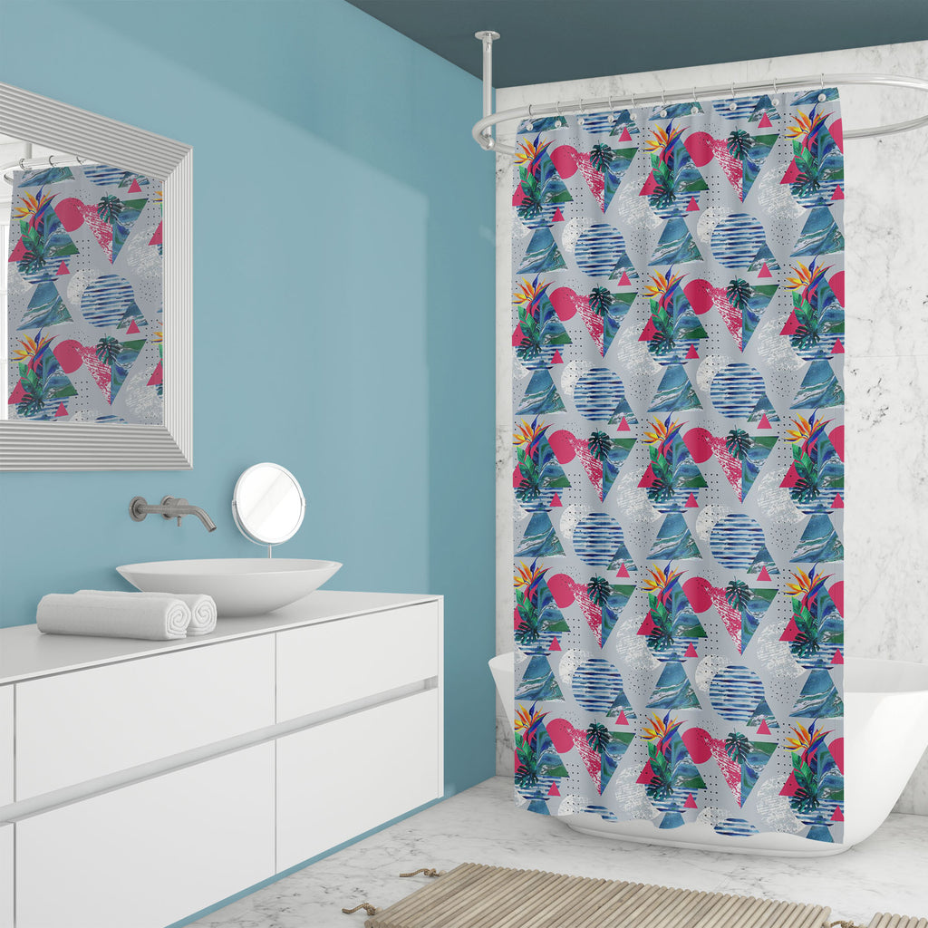 Abstract Summer Flowers Washable Waterproof Shower Curtain - Shower Curtains - ArtzFolio.com