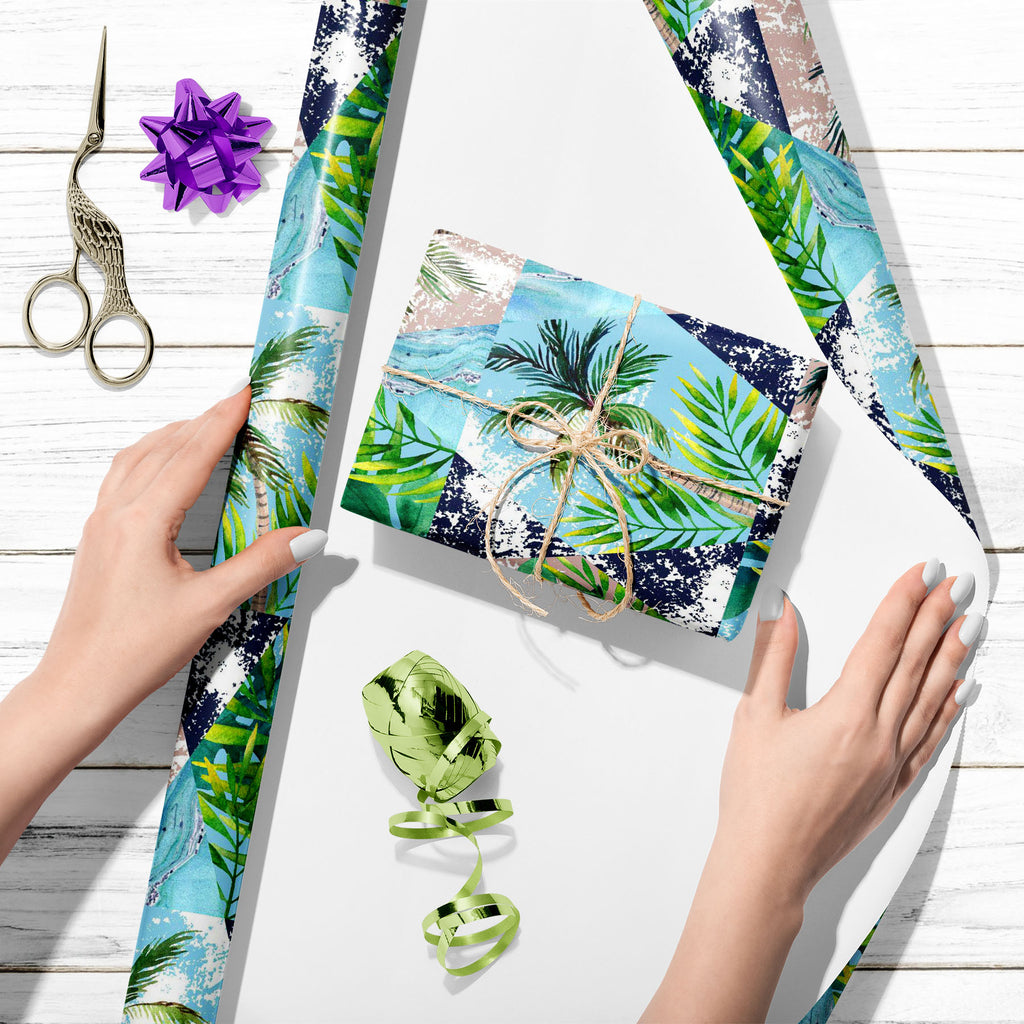 Tropical Leaves and Palm Trees D2 Art & Craft Gift Wrapping Paper-Wrapping Papers-WRP_PP-IC 5016169 IC 5016169, Abstract Expressionism, Abstracts, Ancient, Art and Paintings, Automobiles, Black and White, Bling, Botanical, Digital, Digital Art, Floral, Flowers, Geometric, Geometric Abstraction, Graphic, Hexagon, Hipster, Historical, Illustrations, Marble, Marble and Stone, Medieval, Modern Art, Nature, Patterns, Retro, Semi Abstract, Signs, Signs and Symbols, Stripes, Transportation, Travel, Triangles, Trop