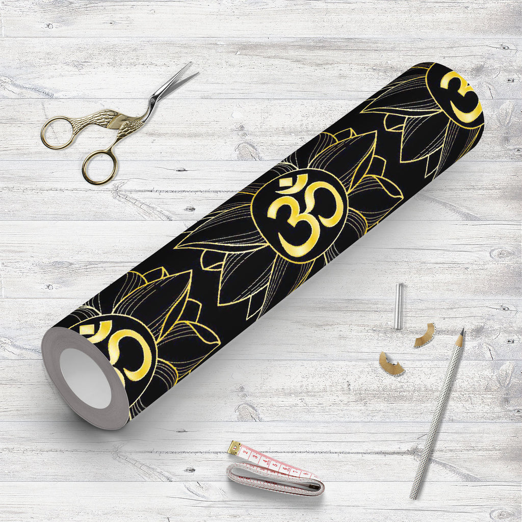 Gold Lotus Mantra Wallpaper Roll-Wallpapers Peel & Stick-WAL_PA-IC 5016174 IC 5016174, Abstract Expressionism, Abstracts, Black, Black and White, Bohemian, Botanical, Culture, Decorative, Ethnic, Fashion, Floral, Flowers, Illustrations, Indian, Minimalism, Modern Art, Nature, Patterns, Scenic, Semi Abstract, Signs, Signs and Symbols, Symbols, Traditional, Tribal, World Culture, gold, lotus, mantra, wallpaper, roll, om, abstract, background, bloom, blossom, boho, contemporary, decoration, design, elements, f
