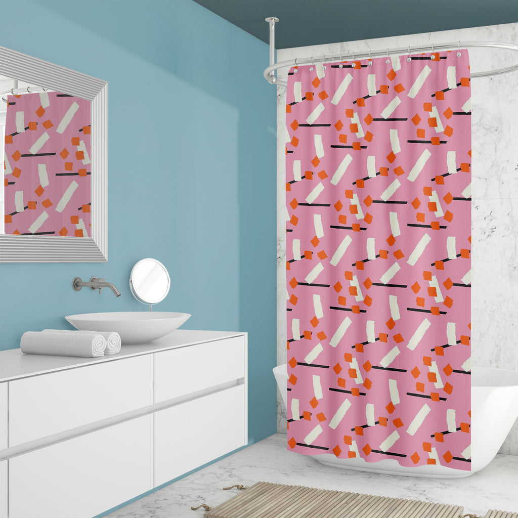Abstract Brush Stroke D23 Washable Waterproof Shower Curtain - Shower Curtains - ArtzFolio.com