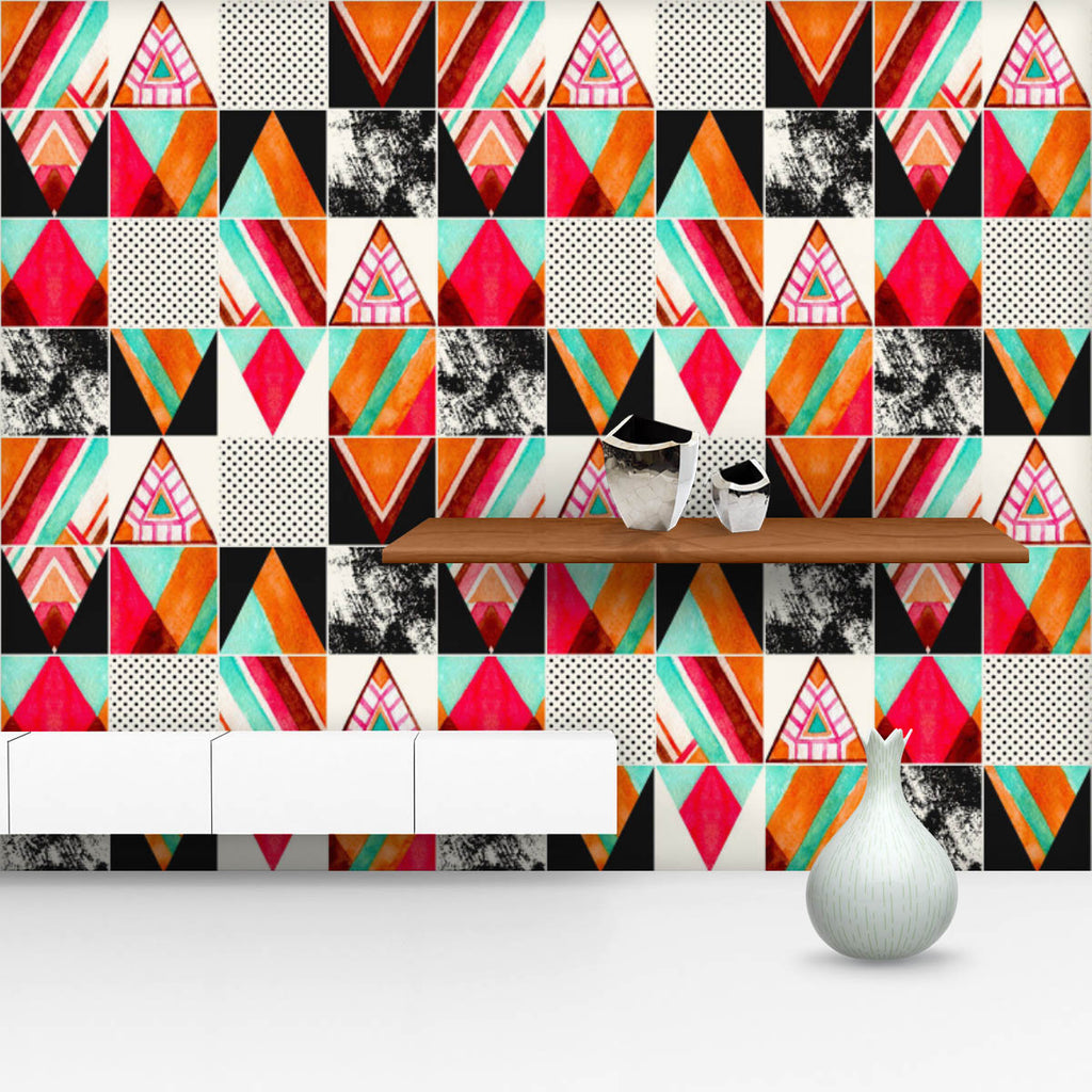 Abstract Squares & Triangles D5 Wallpaper Roll - Wallpapers Peel & Stick - ArtzFolio.com