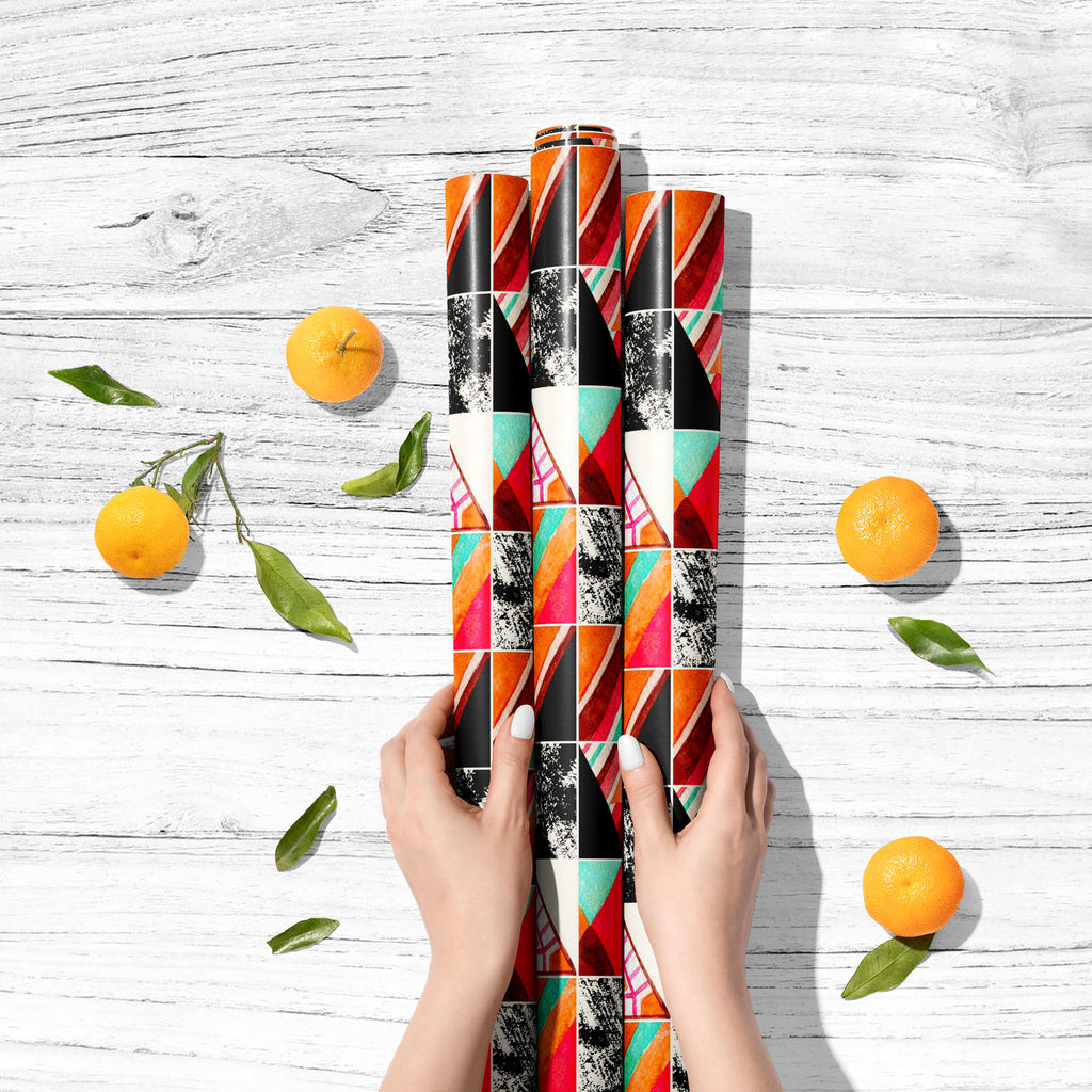 Abstract Squares & Triangles D5 Art & Craft Gift Wrapping Paper - Wrapping Papers - ArtzFolio.com