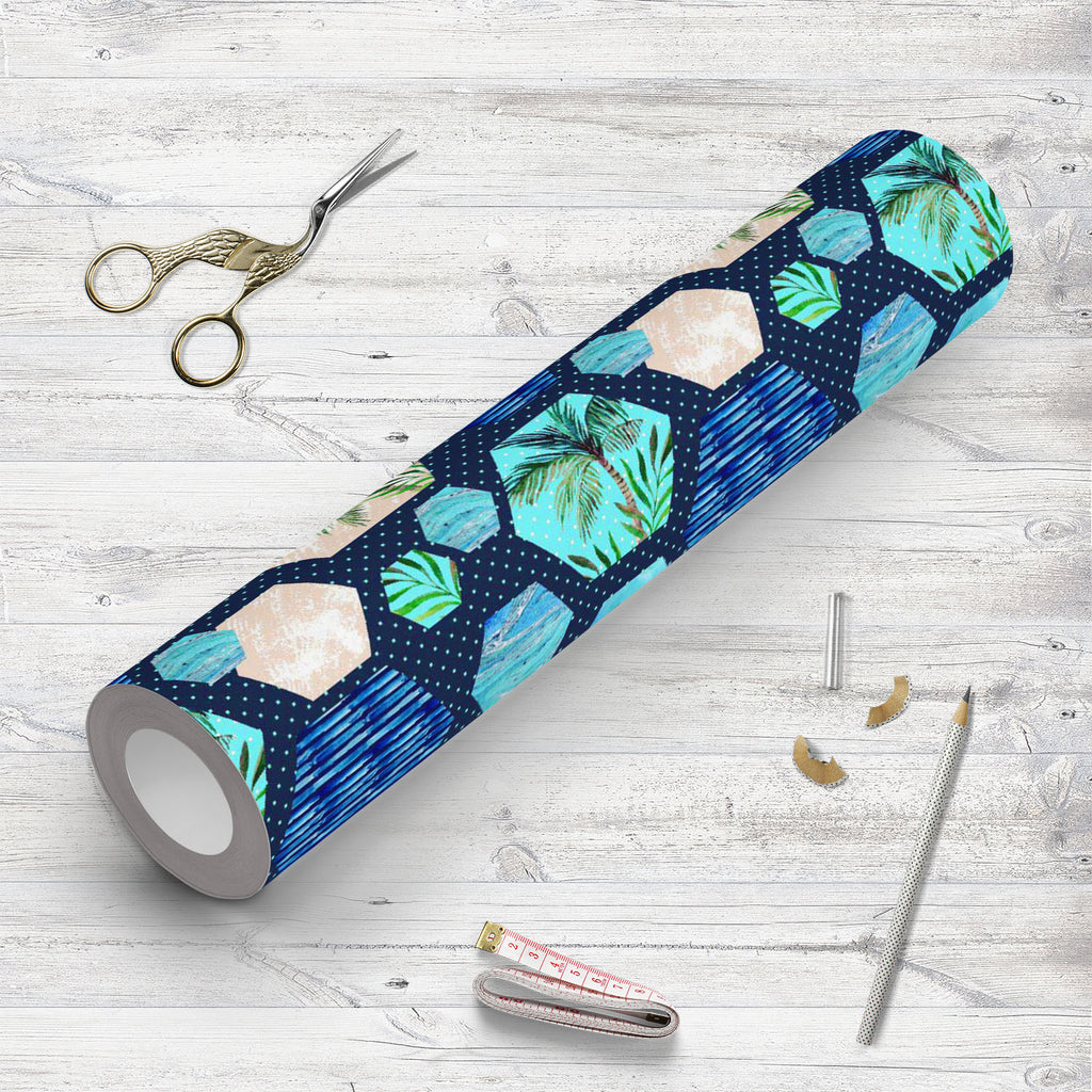 Abstract Summer Hexagon Wallpaper Roll - Wallpapers Peel & Stick - ArtzFolio.com