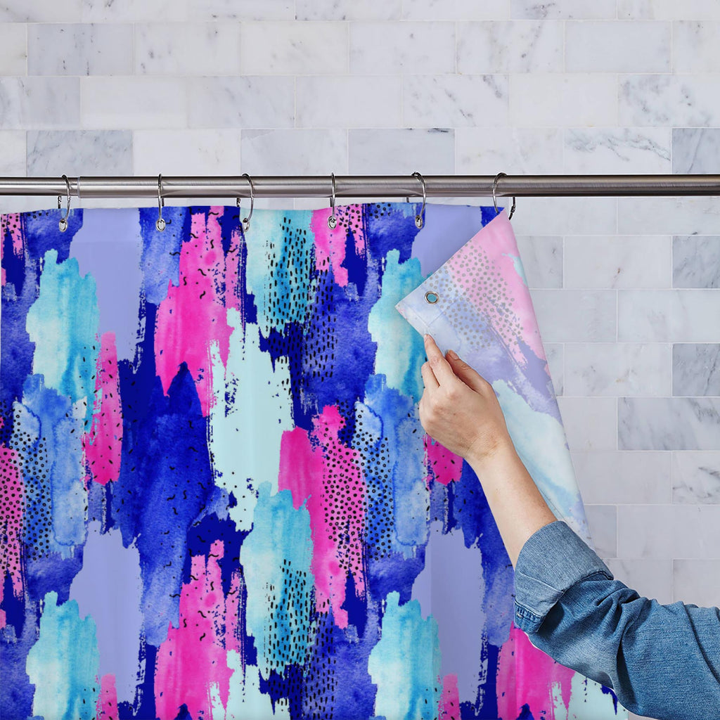 Watercolor Edged Stains Washable Waterproof Shower Curtain-Shower Curtains-CUR_SH_EL-IC 5016202 IC 5016202, Abstract Expressionism, Abstracts, Art and Paintings, Collages, Digital, Digital Art, Dots, Drawing, Graphic, Illustrations, Patterns, Semi Abstract, Signs, Signs and Symbols, Splatter, Watercolour, watercolor, edged, stains, washable, waterproof, shower, curtain, art, abstract, background, blot, blue, bright, brush, collage, color, colorful, cool, creative, design, doodle, dot, drawn, dry, dye, eleme