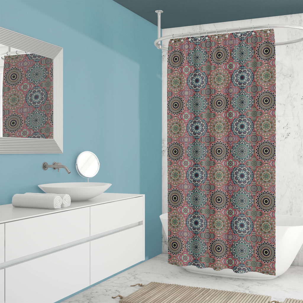 Vintage Arabic Indian Motifs D6 Washable Waterproof Shower Curtain-Shower Curtains-CUR_SH_EL-IC 5016208 IC 5016208, Abstract Expressionism, Abstracts, African, Ancient, Art and Paintings, Bohemian, Botanical, Culture, Decorative, Ethnic, Floral, Flowers, Geometric, Geometric Abstraction, Historical, Illustrations, Indian, Mandala, Medieval, Mexican, Moroccan, Nature, Paisley, Patterns, Pets, Retro, Semi Abstract, Signs, Signs and Symbols, Traditional, Tribal, Vintage, World Culture, arabic, motifs, d6, wash