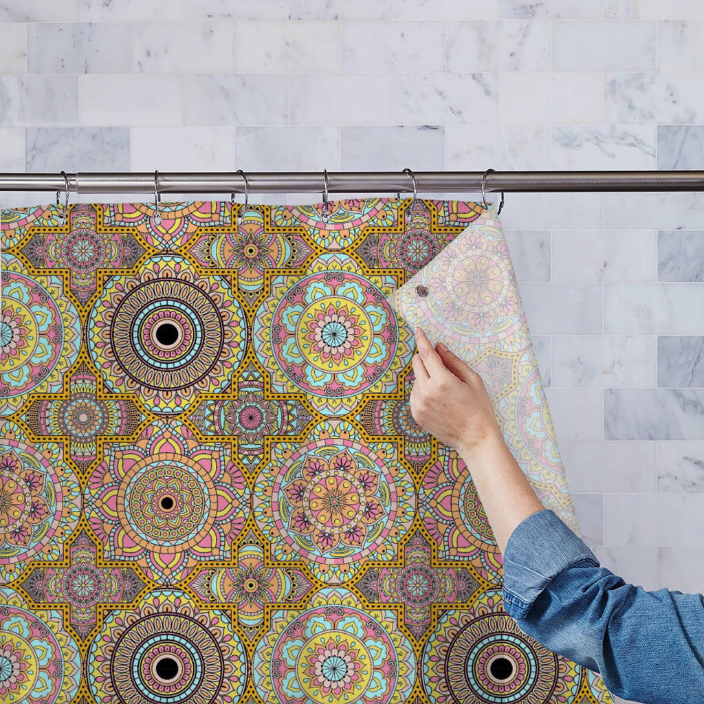 Vintage Arabic Indian Motifs D8 Washable Waterproof Shower Curtain-Shower Curtains-CUR_SH_EL-IC 5016215 IC 5016215, Abstract Expressionism, Abstracts, African, Ancient, Bohemian, Botanical, Culture, Decorative, Ethnic, Floral, Flowers, Geometric, Geometric Abstraction, Historical, Illustrations, Indian, Mandala, Medieval, Mexican, Moroccan, Nature, Paisley, Patterns, Retro, Semi Abstract, Signs, Signs and Symbols, Traditional, Tribal, Vintage, World Culture, arabic, motifs, d8, washable, waterproof, shower,
