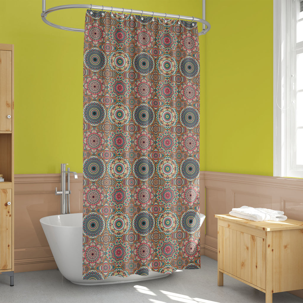 Vintage Arabic Indian Motifs D9 Washable Waterproof Shower Curtain-Shower Curtains-CUR_SH_EL-IC 5016216 IC 5016216, Abstract Expressionism, Abstracts, African, Ancient, Art and Paintings, Bohemian, Botanical, Culture, Decorative, Ethnic, Floral, Flowers, Geometric, Geometric Abstraction, Historical, Illustrations, Indian, Mandala, Medieval, Mexican, Moroccan, Nature, Paisley, Patterns, Pets, Retro, Semi Abstract, Signs, Signs and Symbols, Traditional, Tribal, Vintage, World Culture, arabic, motifs, d9, wash