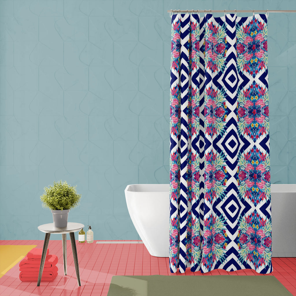 Watercolor Exotic Floral Pattern Washable Waterproof Shower Curtain-Shower Curtains-CUR_SH_EL-IC 5016219 IC 5016219, Abstract Expressionism, Abstracts, Botanical, Diamond, Drawing, Floral, Flowers, Geometric, Geometric Abstraction, Illustrations, Modern Art, Nature, Patterns, Scenic, Semi Abstract, Signs, Signs and Symbols, Stripes, Tropical, Watercolour, watercolor, exotic, pattern, washable, waterproof, shower, curtain, kaleidoscope, paint, palm, water, abstract, artwork, background, bloom, blossom, boho,