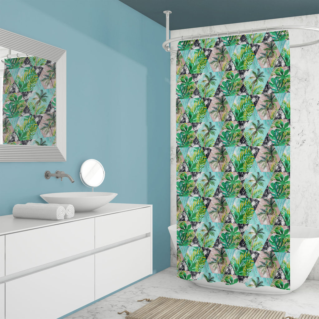 Watercolor Tropical Leaves and Palm Trees Washable Waterproof Shower Curtain-Shower Curtains-CUR_SH_EL-IC 5016230 IC 5016230, Abstract Expressionism, Abstracts, Ancient, Art and Paintings, Automobiles, Black and White, Bling, Botanical, Digital, Digital Art, Floral, Flowers, Geometric, Geometric Abstraction, Graphic, Hexagon, Hipster, Historical, Illustrations, Marble, Marble and Stone, Medieval, Modern Art, Nature, Patterns, Retro, Semi Abstract, Signs, Signs and Symbols, Stripes, Transportation, Travel, T