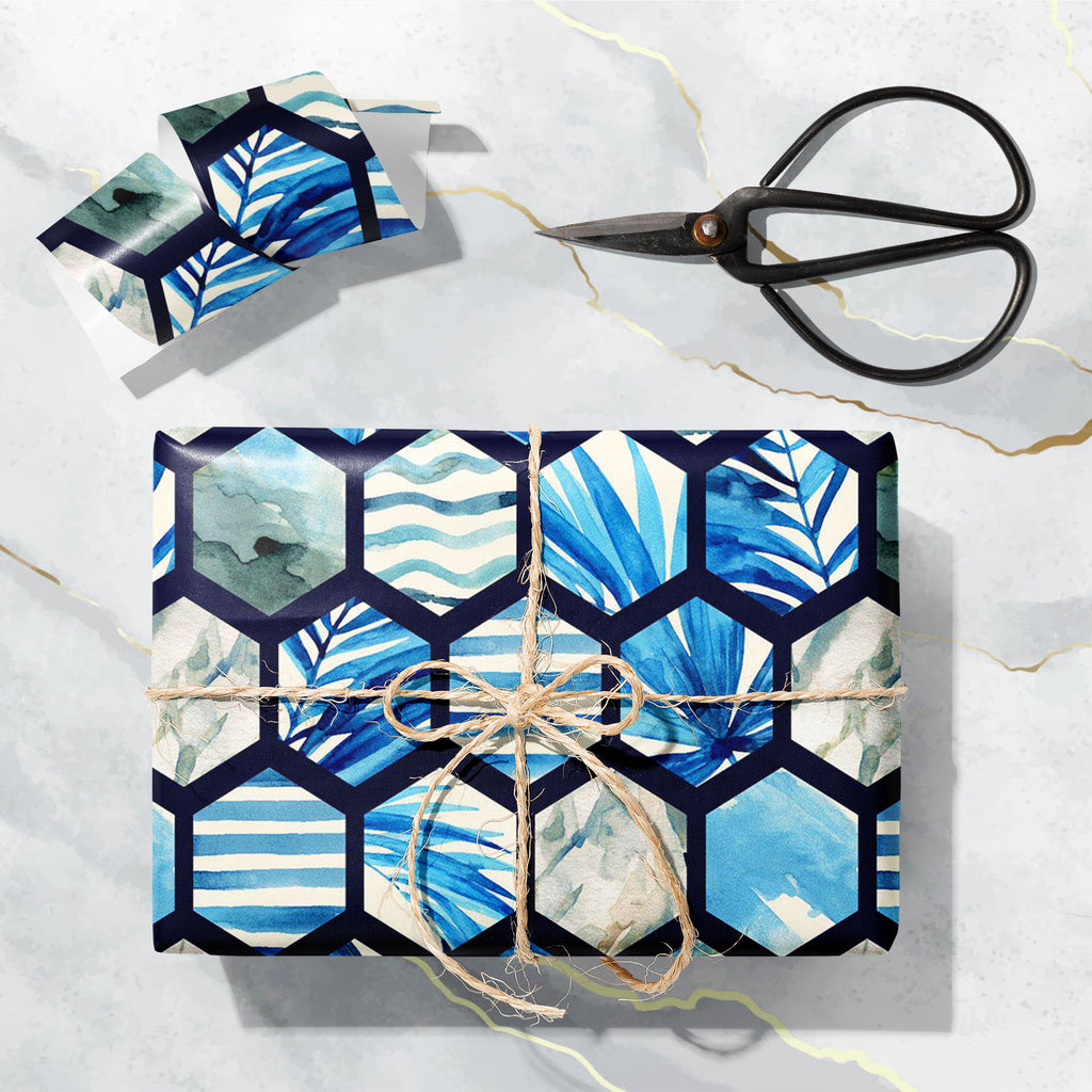 Watercolor Hexagon Palm Leaves Art & Craft Gift Wrapping Paper-Wrapping Papers-WRP_PP-IC 5016232 IC 5016232, Abstract Expressionism, Abstracts, Art and Paintings, Books, Digital, Digital Art, Drawing, Geometric, Geometric Abstraction, Graphic, Hexagon, Illustrations, Marble, Marble and Stone, Minimalism, Patterns, Semi Abstract, Signs, Signs and Symbols, Stripes, Watercolour, watercolor, palm, leaves, art, craft, gift, wrapping, paper, pattern, beach, summer, abstract, background, brush, color, colorful, cu