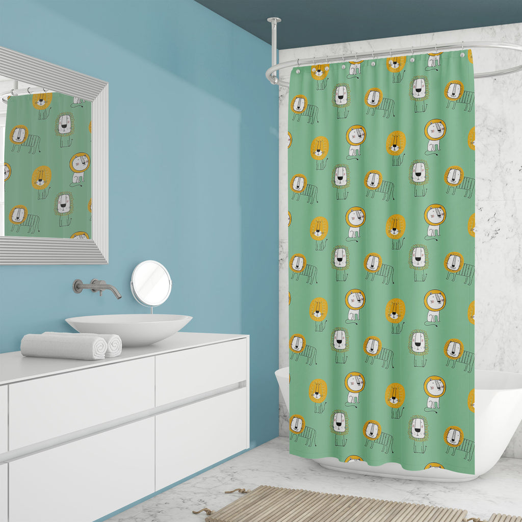 Cute Lion Cub D2 Washable Waterproof Shower Curtain-Shower Curtains-CUR_SH_EL-IC 5016238 IC 5016238, Animals, Animated Cartoons, Art and Paintings, Baby, Black and White, Caricature, Cartoons, Children, Comics, Drawing, Kids, Nature, Patterns, Scenic, White, Wildlife, cute, lion, cub, d2, washable, waterproof, shower, curtain, adorable, animal, art, big, card, cartoon, cat, character, charming, cheerful, child, childhood, childish, comic, decoration, fabric, feline, fun, funny, fur, greeting, happy, invitat