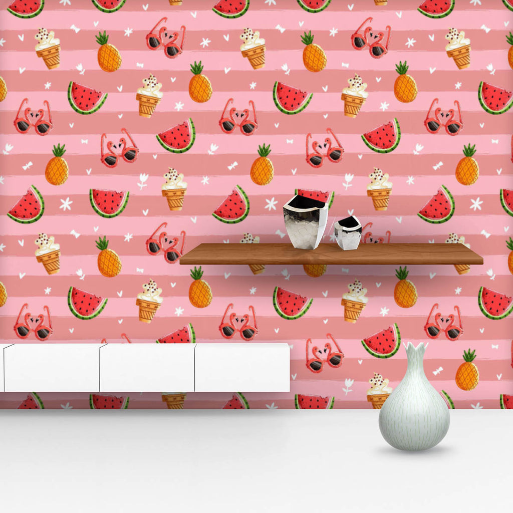 Pink Summer Pattern Wallpaper Roll-Wallpapers Peel & Stick-WAL_PA-IC 5016241 IC 5016241, Abstract Expressionism, Abstracts, Animated Cartoons, Art and Paintings, Botanical, Caricature, Cartoons, Floral, Flowers, Hearts, Illustrations, Love, Nature, Patterns, Semi Abstract, Signs, Signs and Symbols, Stripes, pink, summer, pattern, wallpaper, roll, flamingo, watermelon, seamless, abstract, sunglasses, trendy, pineapple, print, vector, background, butterflies, cartoon, colorful, design, fabric, fun, ice, cream