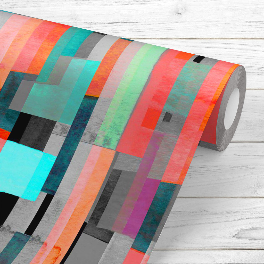 Abstract Geometric Stripes D7 Wallpaper Roll - Wallpapers Peel & Stick - ArtzFolio.com