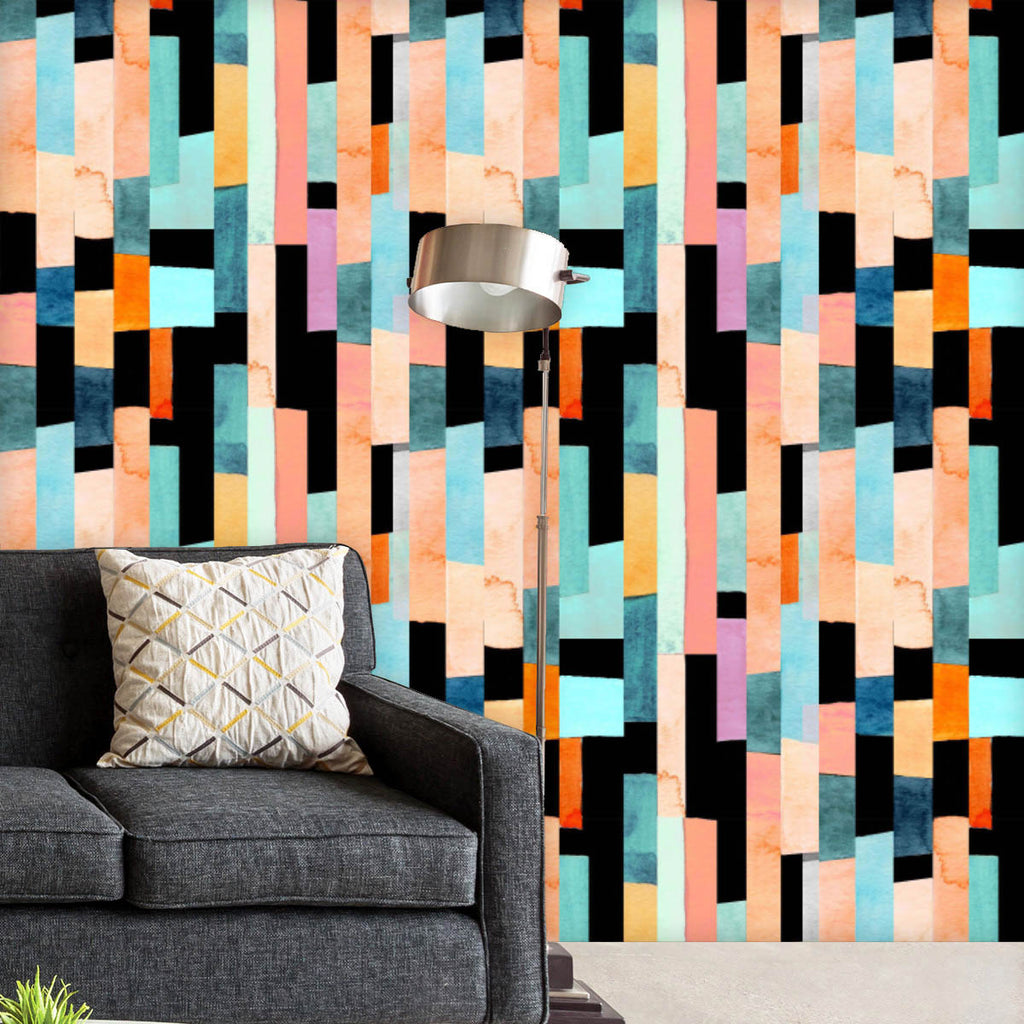 Abstract Geometric Stripes D8 Wallpaper Roll - Wallpapers Peel & Stick - ArtzFolio.com