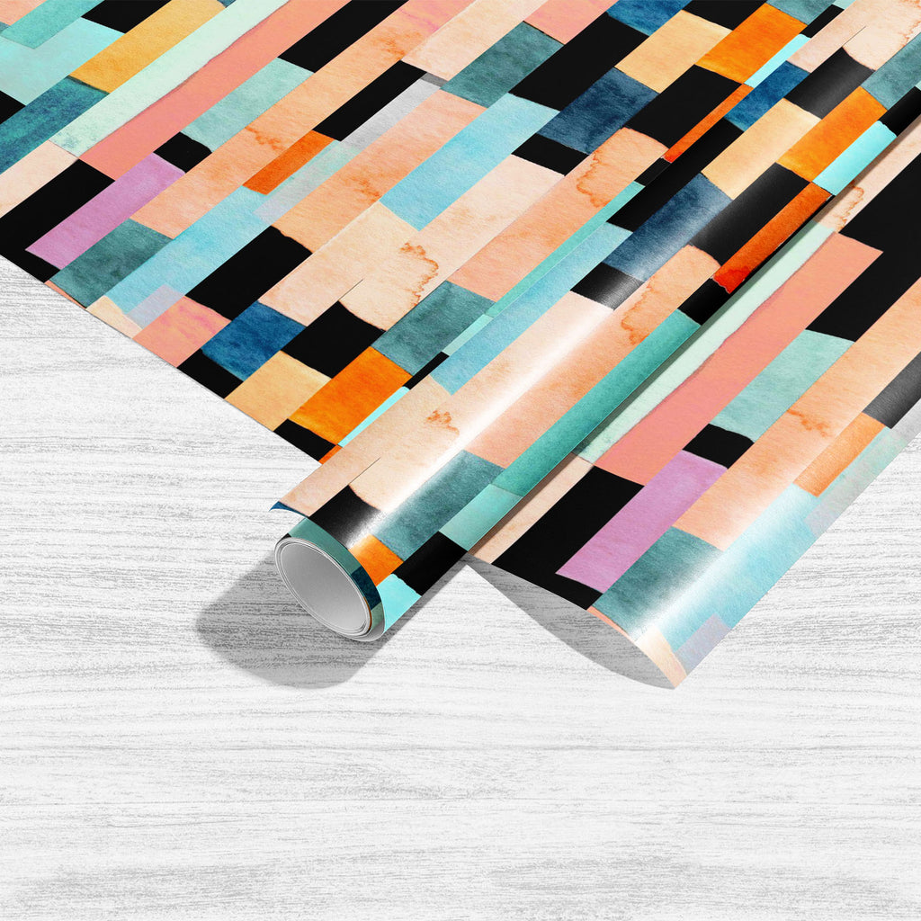 Abstract Geometric Stripes D8 Art & Craft Gift Wrapping Paper - Wrapping Papers - ArtzFolio.com