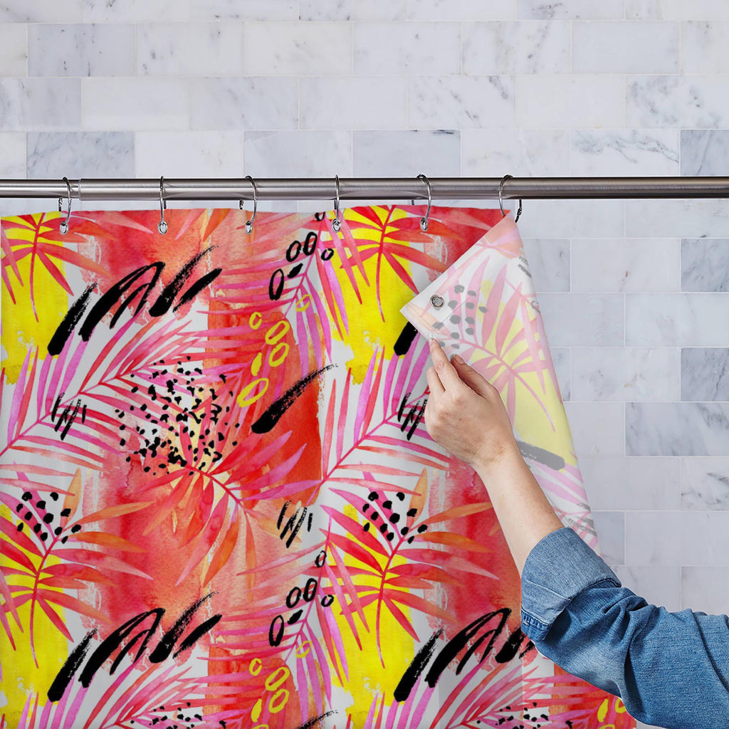 Hand Painted Tropical Leaves Washable Waterproof Shower Curtain-Shower Curtains-CUR_SH_EL-IC 5016247 IC 5016247, Abstract Expressionism, Abstracts, Art and Paintings, Black, Black and White, Botanical, Circle, Digital, Digital Art, Dots, Floral, Flowers, Graphic, Illustrations, Nature, Paintings, Patterns, Scenic, Seasons, Semi Abstract, Signs, Signs and Symbols, Sketches, Splatter, Tropical, Watercolour, hand, painted, leaves, washable, waterproof, shower, curtain, pink, background, color, texture, abstrac