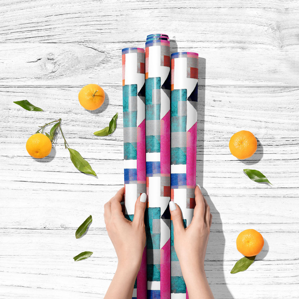 Abstract Geometric Shapes D1 Art & Craft Gift Wrapping Paper - Wrapping Papers - ArtzFolio.com