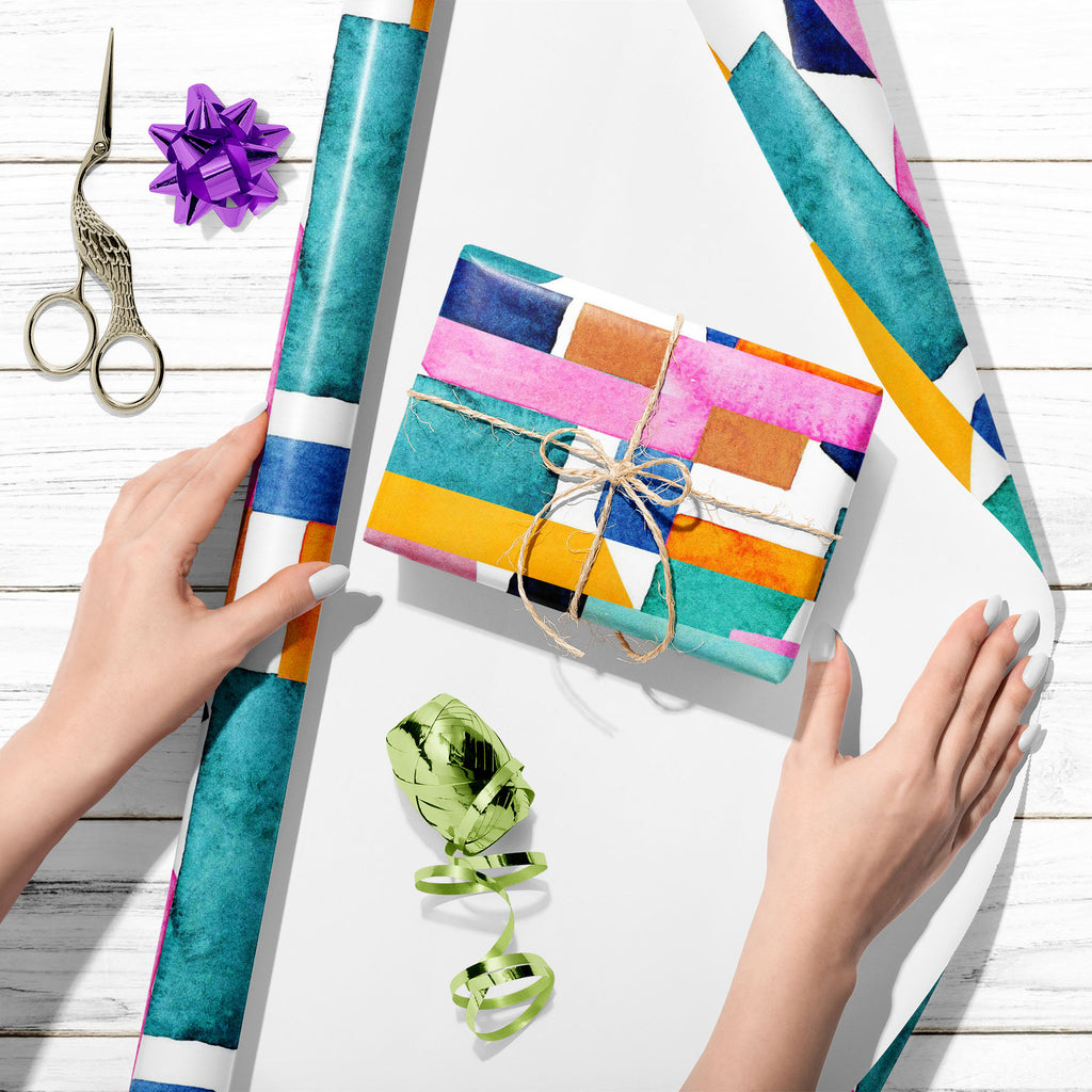 Abstract Geometric Shapes D2 Art & Craft Gift Wrapping Paper - Wrapping Papers - ArtzFolio.com