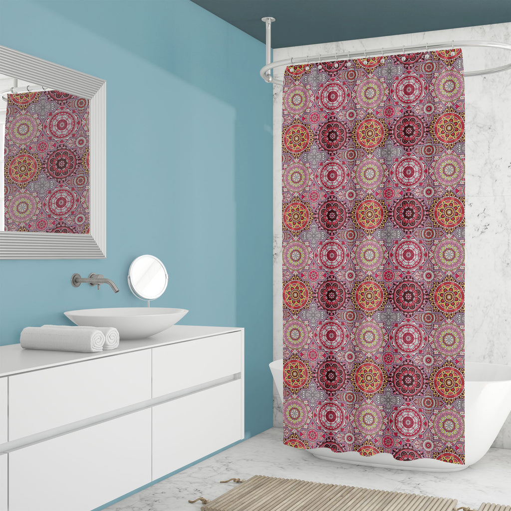 Vintage Arabic Indian Motifs D11 Washable Waterproof Shower Curtain-Shower Curtains-CUR_SH_EL-IC 5016255 IC 5016255, Abstract Expressionism, Abstracts, African, Ancient, Art and Paintings, Bohemian, Botanical, Culture, Decorative, Ethnic, Floral, Flowers, Geometric, Geometric Abstraction, Historical, Illustrations, Indian, Mandala, Medieval, Mexican, Moroccan, Nature, Paisley, Patterns, Pets, Retro, Semi Abstract, Signs, Signs and Symbols, Traditional, Tribal, Vintage, World Culture, arabic, motifs, d11, wa