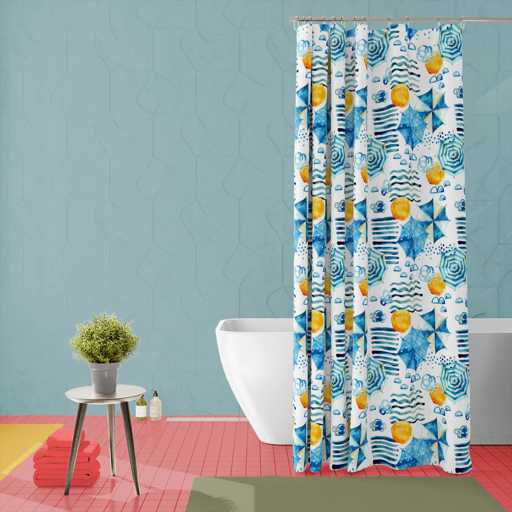 Watercolor Minimal Beach Washable Waterproof Shower Curtain-Shower Curtains-CUR_SH_EL-IC 5016256 IC 5016256, Abstract Expressionism, Abstracts, Animated Cartoons, Art and Paintings, Automobiles, Caricature, Cartoons, Digital, Digital Art, Graphic, Holidays, Illustrations, Nautical, Patterns, Semi Abstract, Signs, Signs and Symbols, Stripes, Transportation, Travel, Vehicles, Watercolour, watercolor, minimal, beach, washable, waterproof, shower, curtain, summer, illustration, umbrella, abstract, adventures, a