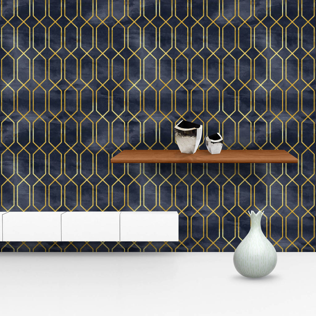 Geometric Pattern D30 Wallpaper Roll-Wallpapers Peel & Stick-WAL_PA-IC 5016260 IC 5016260, Art and Paintings, Art Deco, Geometric, Geometric Abstraction, Illustrations, Patterns, Retro, Signs, Signs and Symbols, pattern, d30, wallpaper, roll, golden, texture, illustration, art, deco, background, backdrop, blue, classic, dark, design, elegant, fine, line, gold, seamless, simple, subtle, wrapping, paper, artzfolio, wallpapers for bedroom, wall papers full sheet for living room, wallpapers for home, pvc wallpa