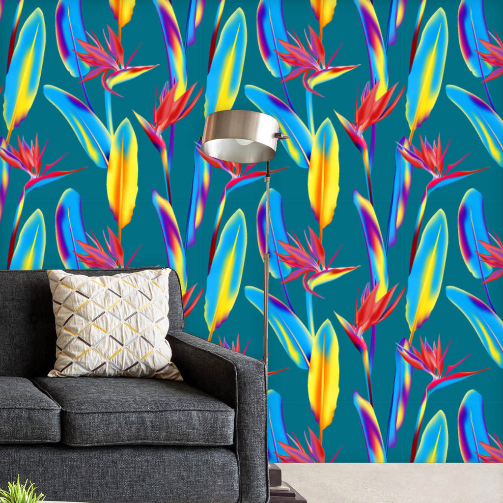 South African Crane Flower Wallpaper Roll-Wallpapers Peel & Stick-WAL_PA-IC 5016270 IC 5016270, African, Birds, Botanical, Floral, Flowers, Illustrations, Nature, Patterns, Scenic, Signs, Signs and Symbols, Tropical, south, crane, flower, wallpaper, roll, background, bird, of, paradise, bloom, blooming, blossom, blue, botanic, bright, color, colorful, decoration, design, detailed, exotic, fabric, flora, garden, growing, plants, illustration, jungle, leaves, leaf, natural, pattern, petal, plant, print, reali