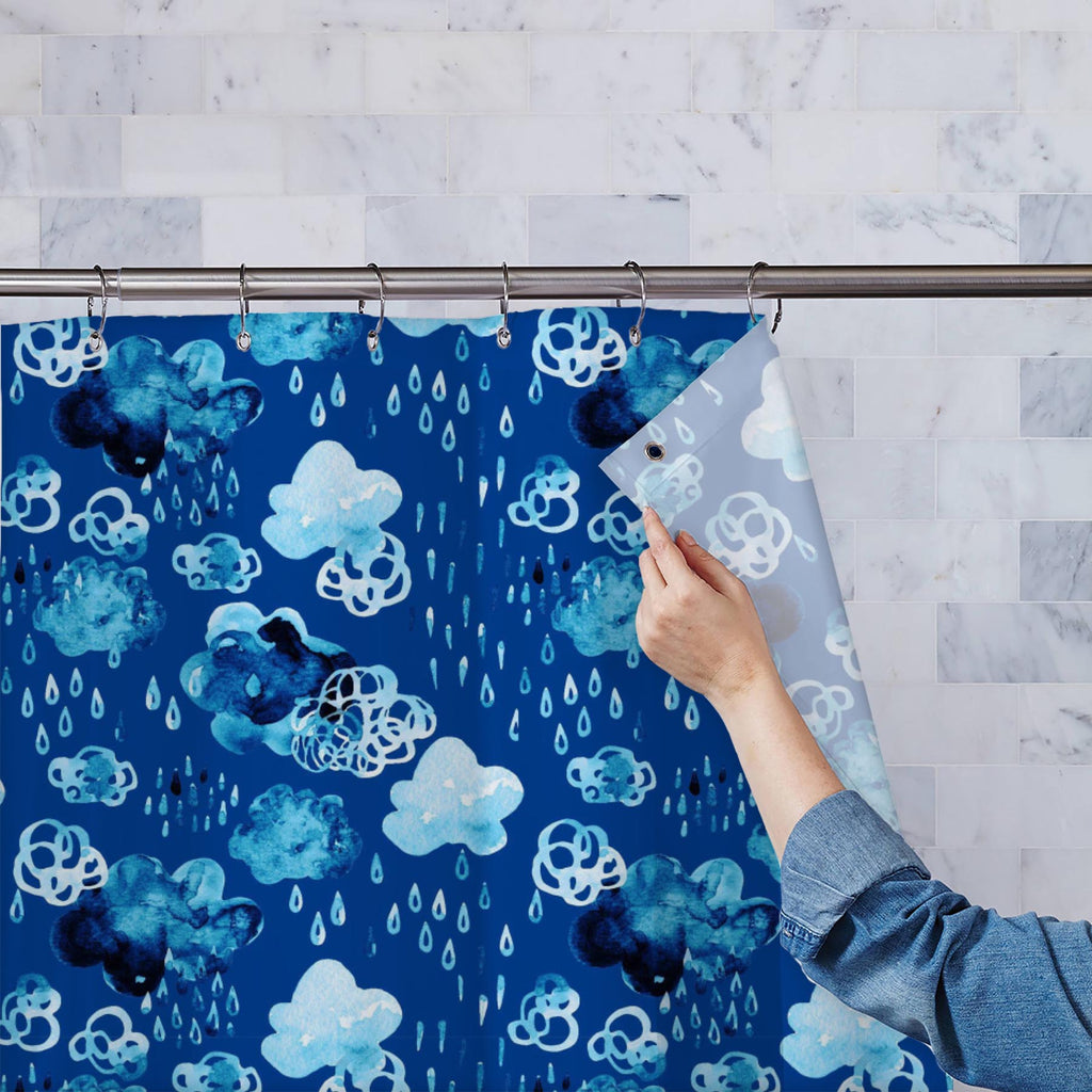 Watercolor Clouds with Raindrops Washable Waterproof Shower Curtain-Shower Curtains-CUR_SH_EL-IC 5016286 IC 5016286, Art and Paintings, Digital, Digital Art, Graphic, Illustrations, Nature, Patterns, Scenic, Seasons, Watercolour, watercolor, clouds, with, raindrops, washable, waterproof, shower, curtain, art, autumn, background, blue, brush, cloud, cold, color, doodle, downpour, draw, drizzle, drop, fall, forecast, illustration, liquid, moisture, natural, paint, pattern, pour, precip, precipitation, rain, r