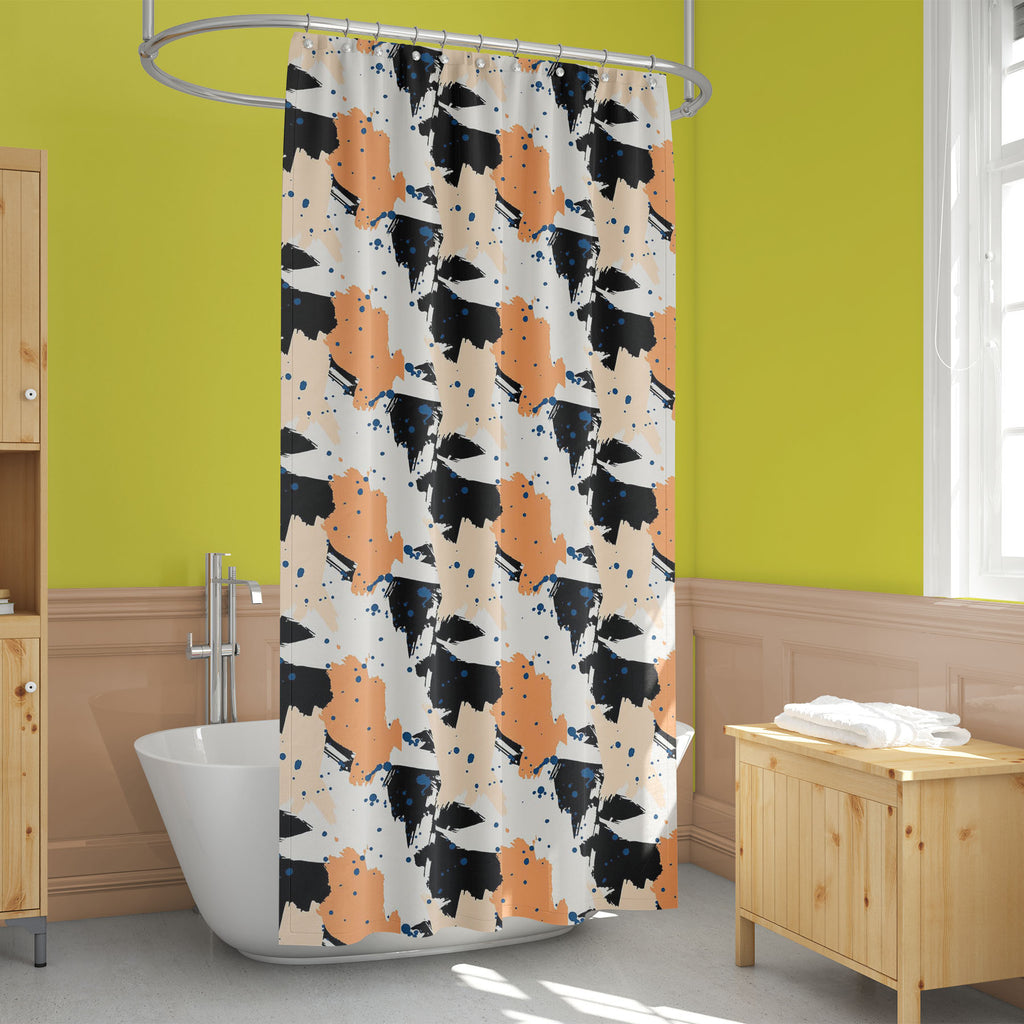Abstract Paint Slashes Washable Waterproof Shower Curtain - Shower Curtains - ArtzFolio.com