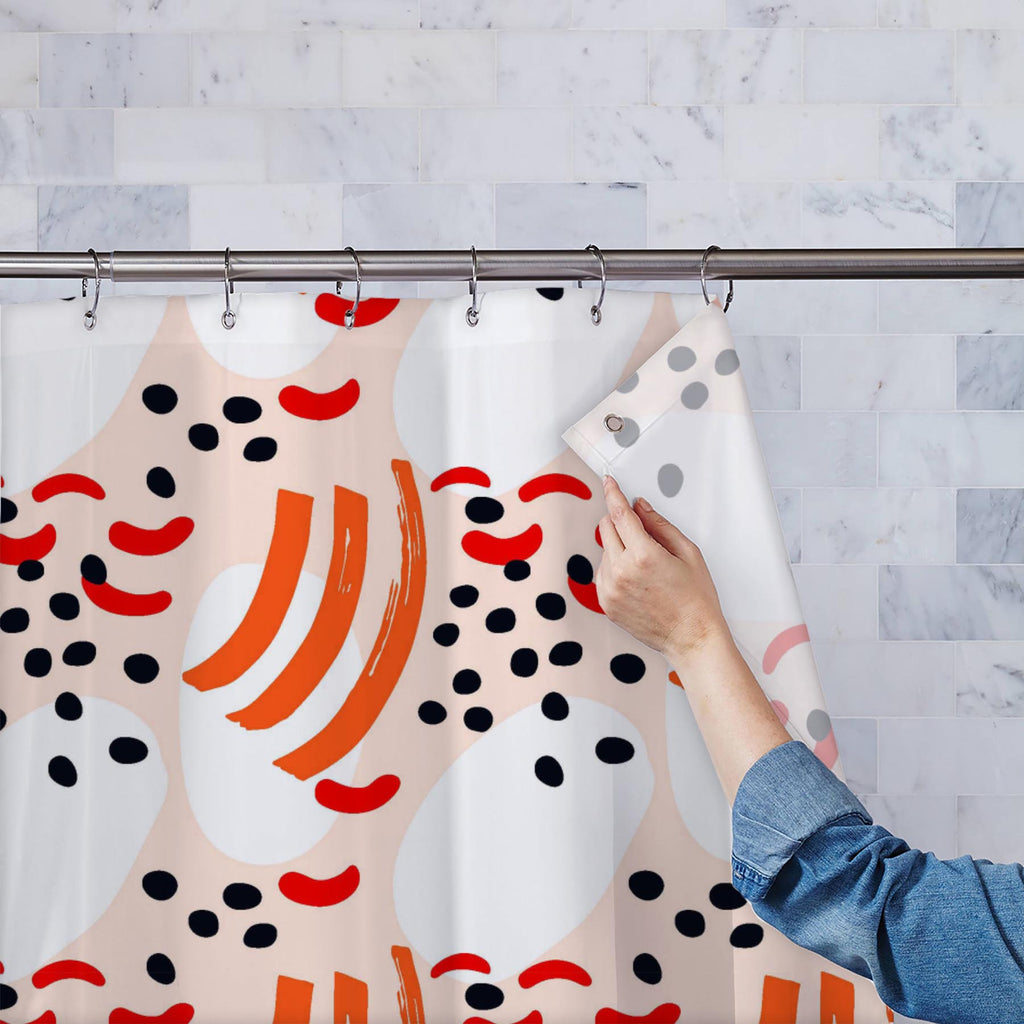 Abstract Brush Stroke D24 Washable Waterproof Shower Curtain - Shower Curtains - ArtzFolio.com