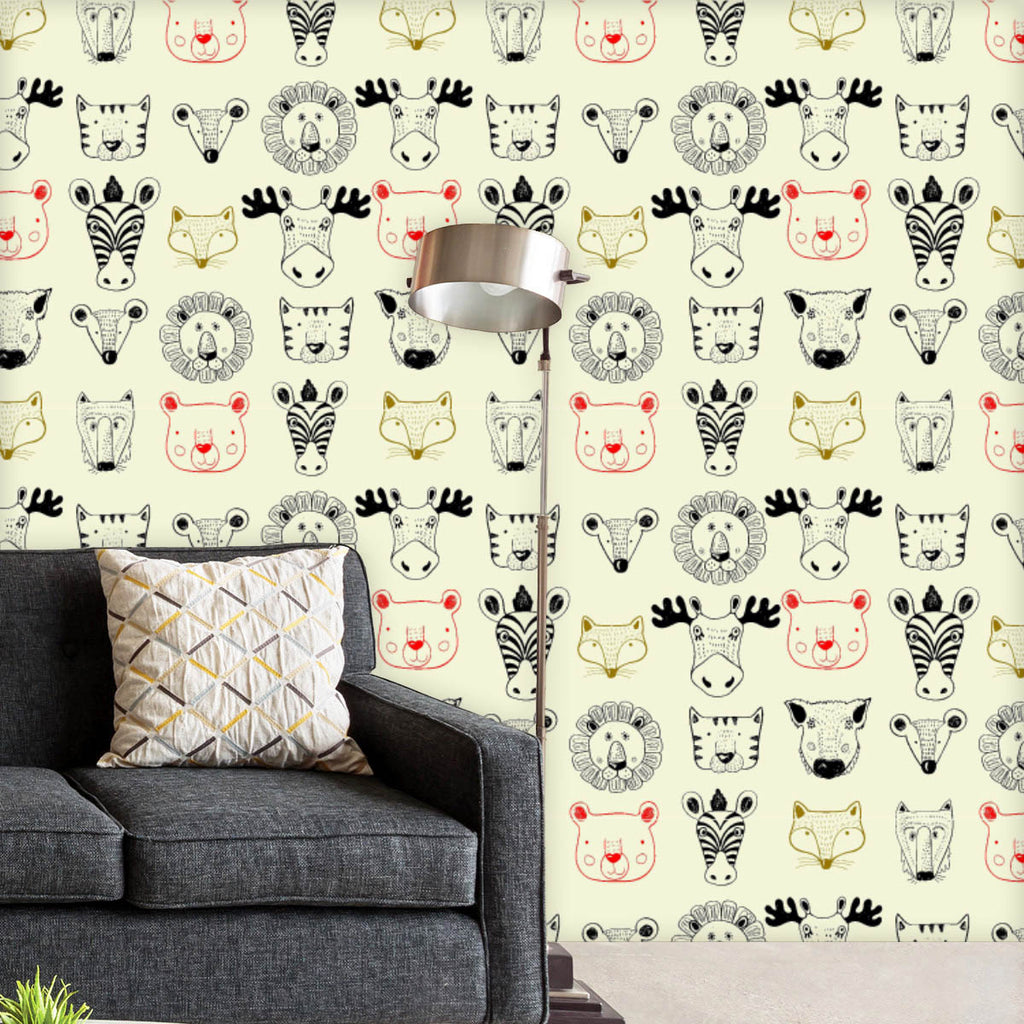 Hand-Drawn Forest Animals Wallpaper Roll-Wallpapers Peel & Stick-WAL_PA-IC 5016294 IC 5016294, Animals, Animated Cartoons, Art and Paintings, Baby, Books, Caricature, Cartoons, Children, Digital, Digital Art, Fashion, Graphic, Hand Drawn, Illustrations, Kids, Nature, Patterns, Scenic, Signs, Signs and Symbols, Symbols, Wildlife, Wooden, hand-drawn, forest, wallpaper, roll, animal, vector, illustration, cute, face, doodle, fox, design, wild, head, line, tiger, wolf, elk, linear, lion, moose, mouse, outline, 
