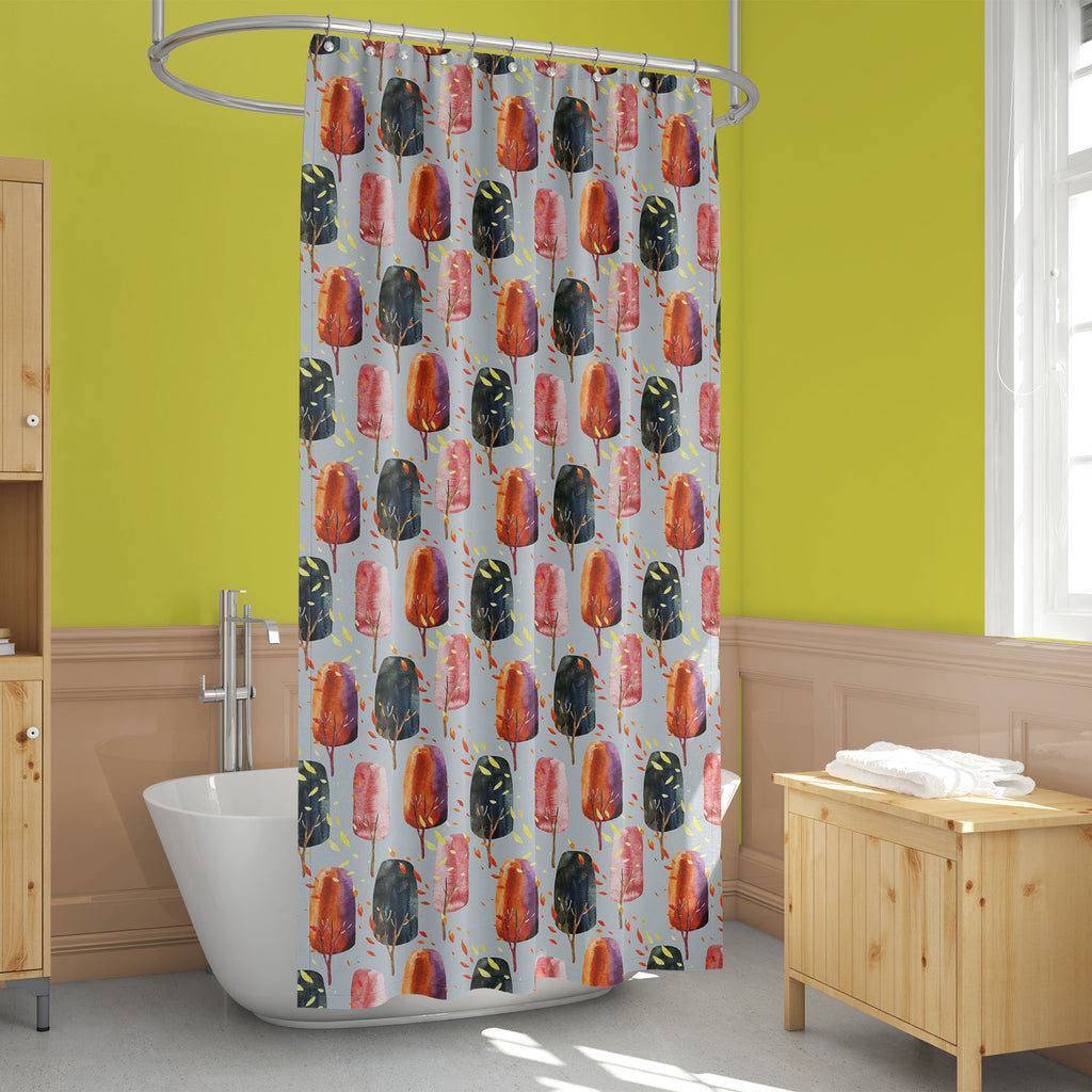 Abstract Autumn Pattern D1 Washable Waterproof Shower Curtain - Shower Curtains - ArtzFolio.com