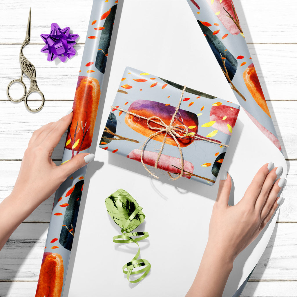 Abstract Autumn Pattern D1 Art & Craft Gift Wrapping Paper - Wrapping Papers - ArtzFolio.com