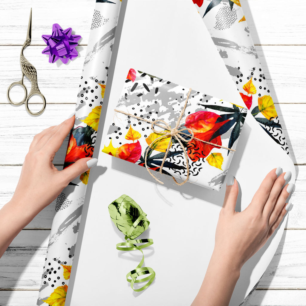 Abstract Autumn Fall Pattern D2 Art & Craft Gift Wrapping Paper - Wrapping Papers - ArtzFolio.com
