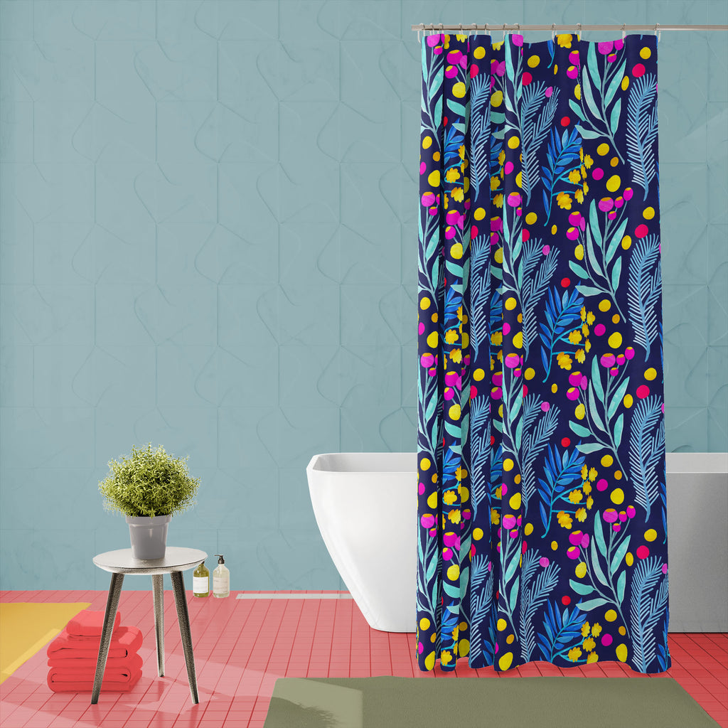 Watercolour Botanical Pattern D5 Washable Waterproof Shower Curtain-Shower Curtains-CUR_SH_EL-IC 5016316 IC 5016316, Art and Paintings, Botanical, Floral, Flowers, Illustrations, Nature, Patterns, Scenic, Signs, Signs and Symbols, Watercolour, pattern, d5, washable, waterproof, shower, curtain, art, backdrop, background, berries, bloom, blue, colorful, dark, design, flower, bud, garden, illustration, leaf, paper, petal, pink, seamless, stem, teal, texture, vibrant, wallpaper, watercolor, wrapping, yellow, a