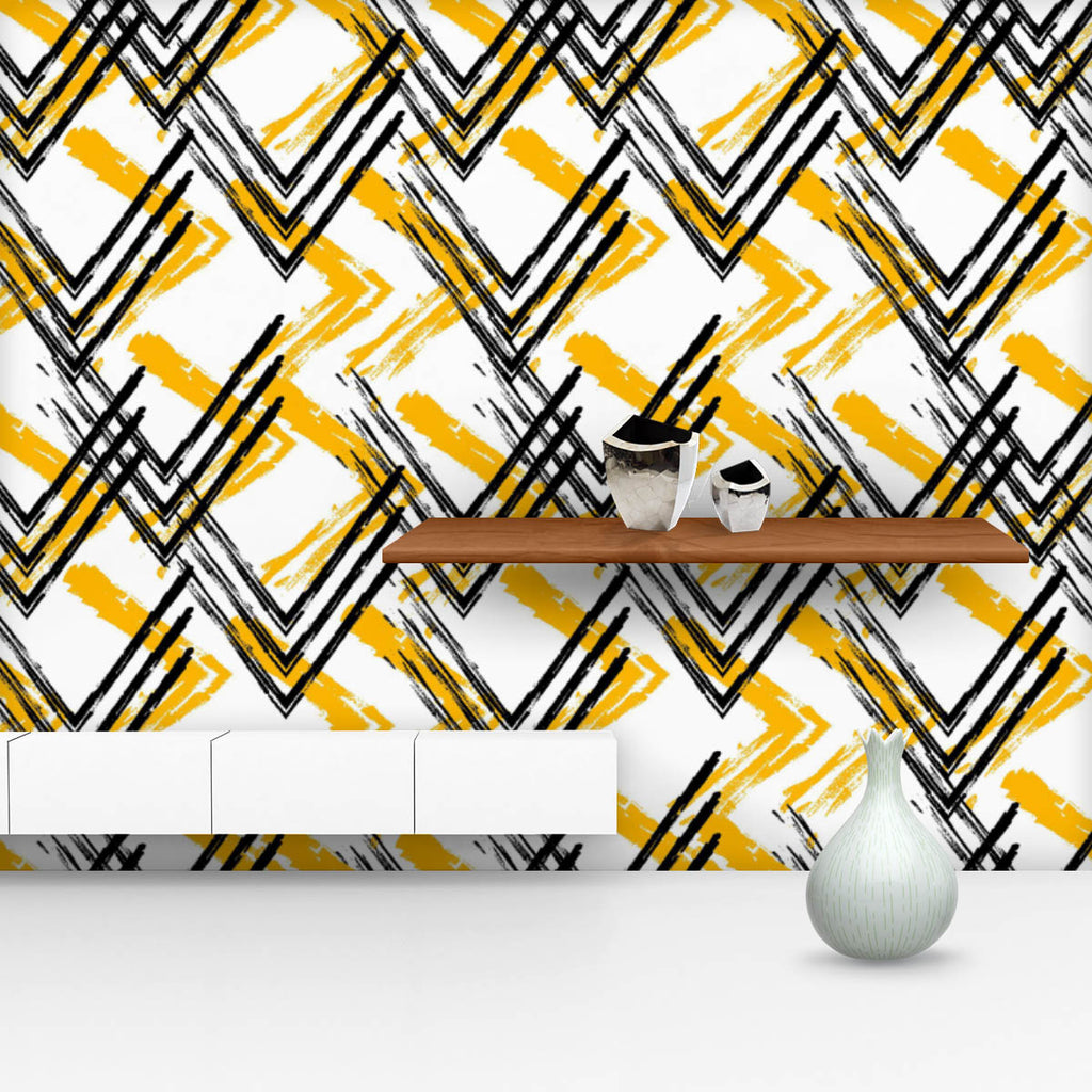 Abstract Zigzag Wallpaper Roll - Wallpapers Peel & Stick - ArtzFolio.com