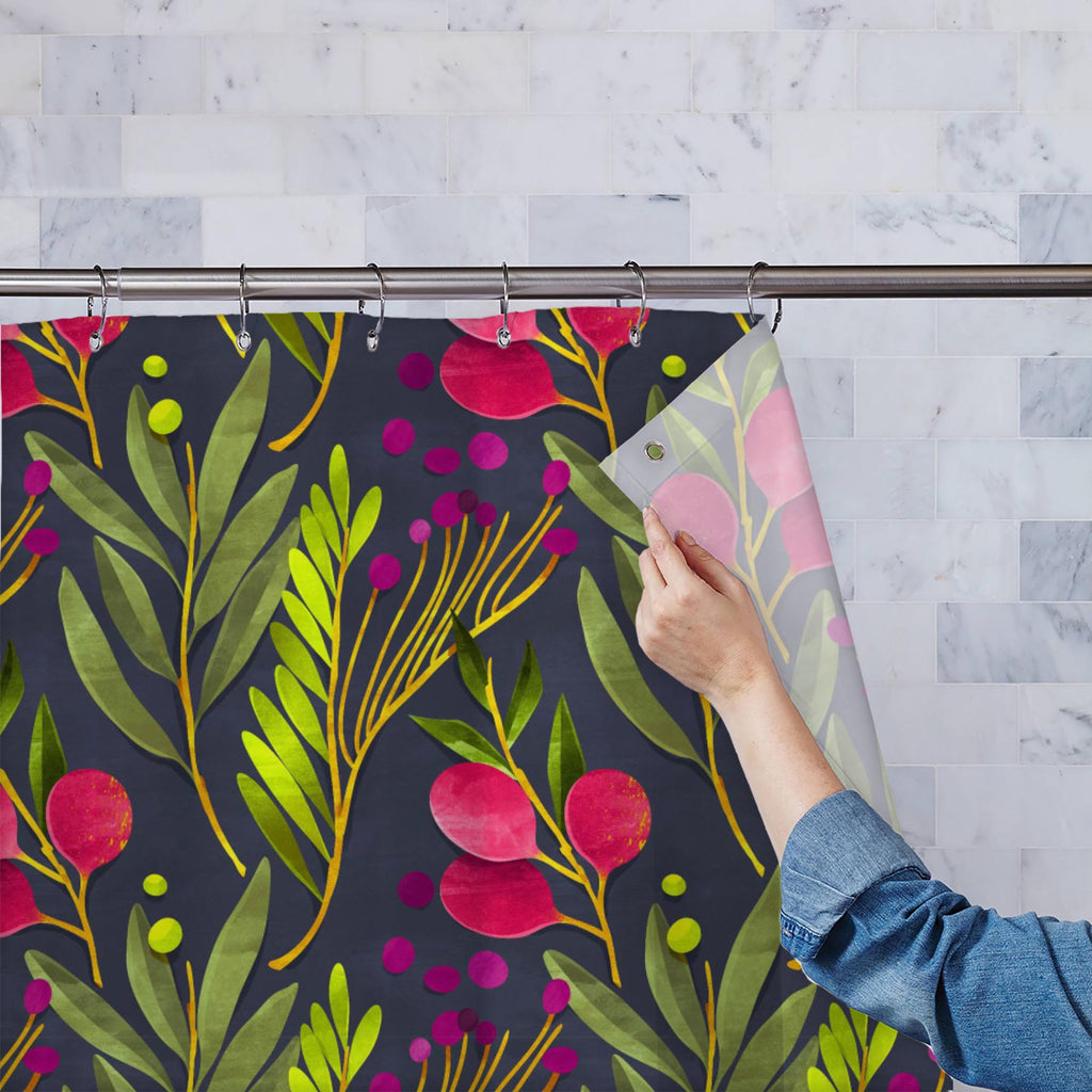 Botanical Floral D4 Washable Waterproof Shower Curtain-Shower Curtains-CUR_SH_EL-IC 5016338 IC 5016338, Art and Paintings, Botanical, Floral, Flowers, Illustrations, Nature, Patterns, Scenic, Signs, Signs and Symbols, Watercolour, d4, washable, waterproof, shower, curtain, pattern, seamless, art, backdrop, background, berries, bloom, blue, dark, delicate, design, elegant, flower, bud, garden, green, illustration, leaf, paper, petal, red, stem, texture, vibrant, wallpaper, watercolor, wrapping, artzfolio, sh