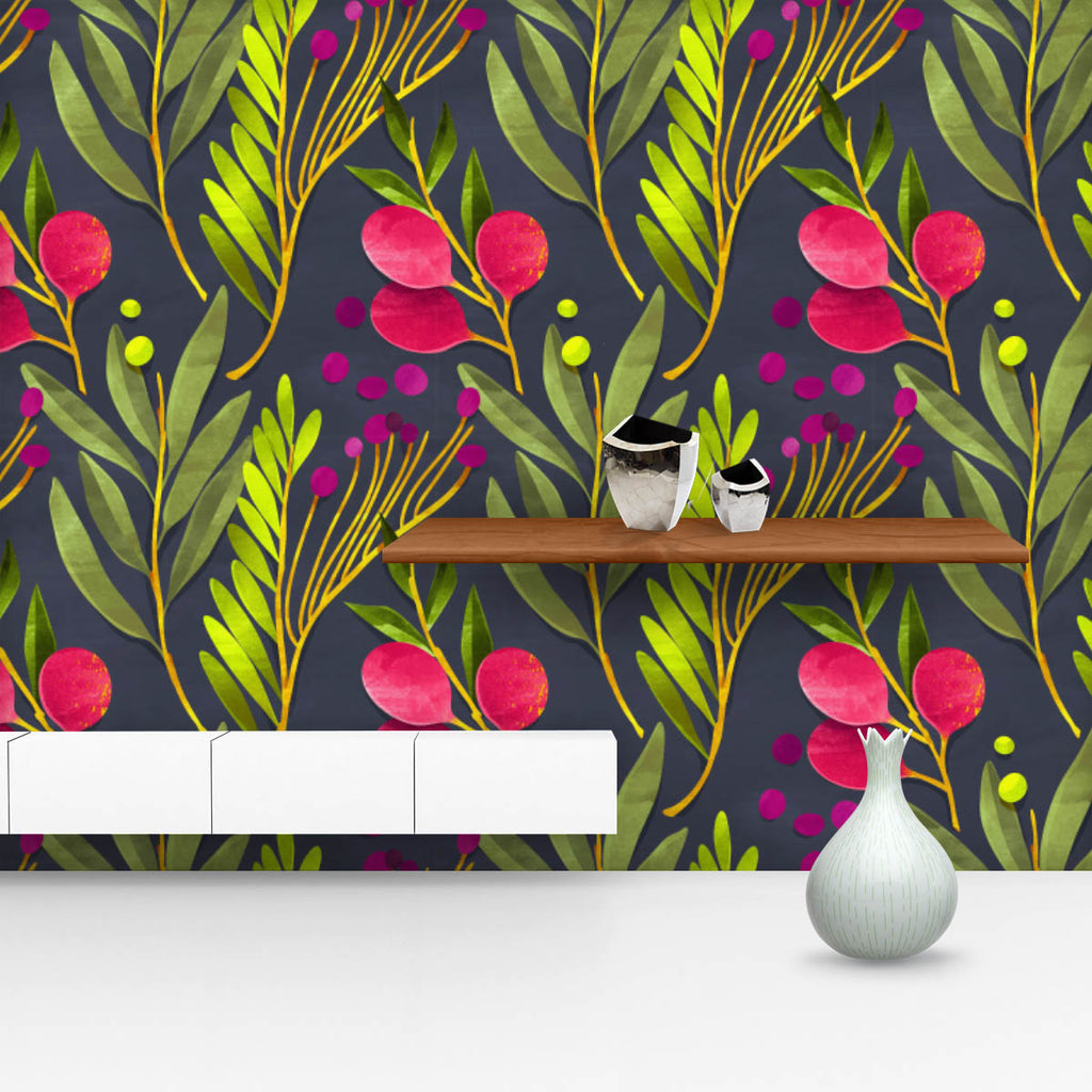 Botanical Floral D4 Wallpaper Roll-Wallpapers Peel & Stick-WAL_PA-IC 5016338 IC 5016338, Art and Paintings, Botanical, Floral, Flowers, Illustrations, Nature, Patterns, Scenic, Signs, Signs and Symbols, Watercolour, d4, wallpaper, roll, pattern, seamless, art, backdrop, background, berries, bloom, blue, dark, delicate, design, elegant, flower, bud, garden, green, illustration, leaf, paper, petal, red, stem, texture, vibrant, watercolor, wrapping, artzfolio, wallpapers for bedroom, wall papers full sheet for