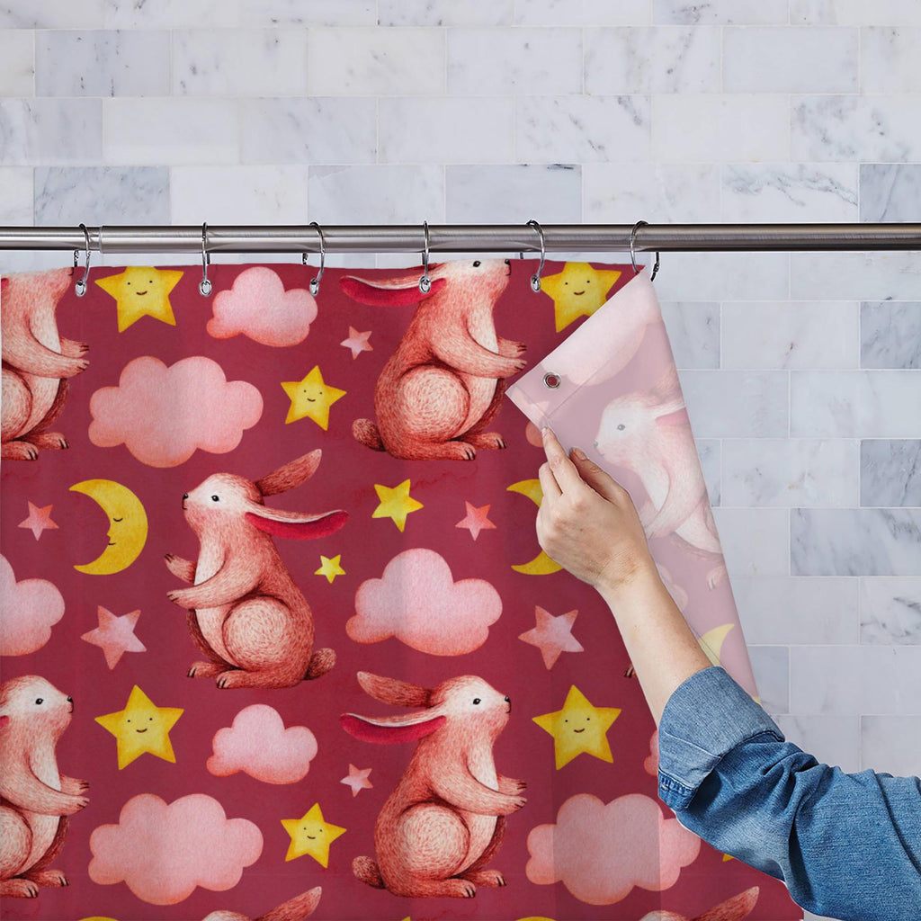 Watercolor Baby Bunny Washable Waterproof Shower Curtain-Shower Curtains-CUR_SH_EL-IC 5016341 IC 5016341, Animals, Animated Cartoons, Art and Paintings, Baby, Caricature, Cartoons, Children, Digital, Digital Art, Drawing, Fantasy, Graphic, Hand Drawn, Illustrations, Kids, Patterns, Retro, Signs, Signs and Symbols, Symbols, Watercolour, watercolor, bunny, washable, waterproof, shower, curtain, cartoon, night, seamless, sky, animal, art, artistic, background, cloud, cloudy, creative, cute, design, fairy, tale