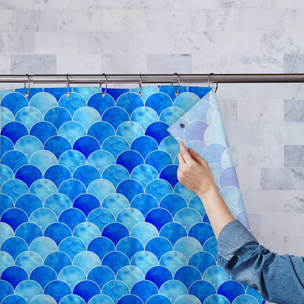Watercolor Scales Washable Waterproof Shower Curtain-Shower Curtains-CUR_SH_EL-IC 5016349 IC 5016349, Abstract Expressionism, Abstracts, Art and Paintings, Black and White, Digital, Digital Art, Drawing, Geometric, Geometric Abstraction, Graphic, Illustrations, Mermaid, Modern Art, Nautical, Patterns, Semi Abstract, Signs, Signs and Symbols, Sketches, Splatter, Watercolour, White, watercolor, scales, washable, waterproof, shower, curtain, fish, pattern, scale, background, nautic, seamless, ocean, sky, water