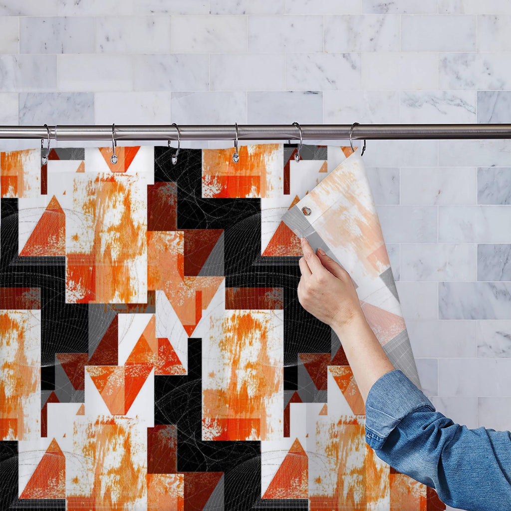 Abstract Geometric Pattern D20 Washable Waterproof Shower Curtain - Shower Curtains - ArtzFolio.com