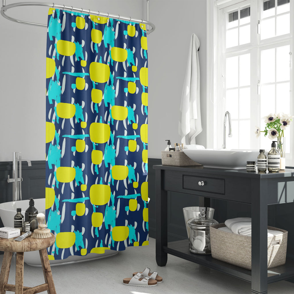 Abstract Brush Stroke D25 Washable Waterproof Shower Curtain - Shower Curtains - ArtzFolio.com