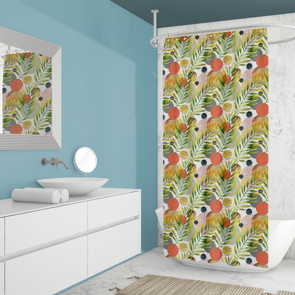 Watercolor Floral Leaves D4 Washable Waterproof Shower Curtain-Shower Curtains-CUR_SH_EL-IC 5016378 IC 5016378, Abstract Expressionism, Abstracts, Art and Paintings, Botanical, Circle, Digital, Digital Art, Dots, Drawing, Floral, Flowers, Geometric, Geometric Abstraction, Graphic, Illustrations, Nature, Patterns, Scenic, Semi Abstract, Signs, Signs and Symbols, Stripes, Tropical, Watercolour, watercolor, leaves, d4, washable, waterproof, shower, curtain, pattern, summer, minimal, flora, illustration, textur