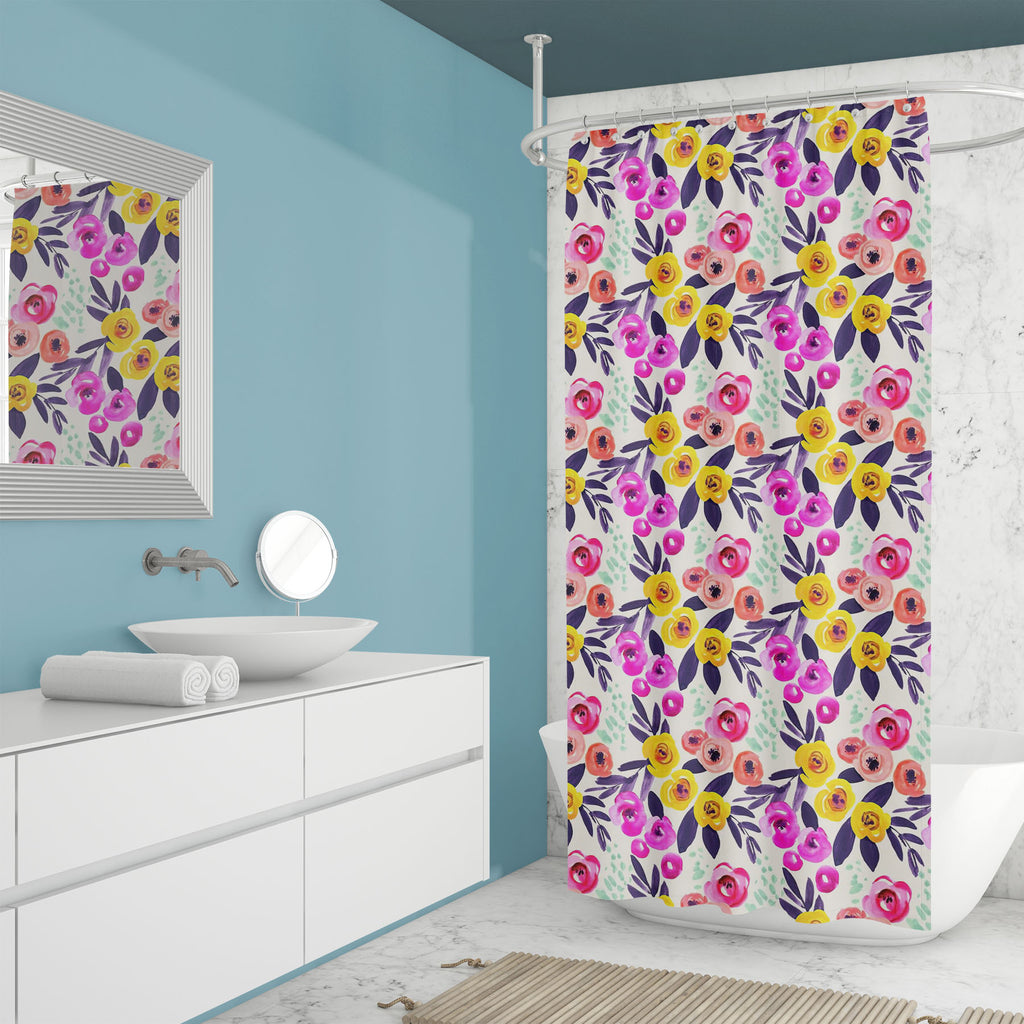 Watercolor Botanical Design D2 Washable Waterproof Shower Curtain-Shower Curtains-CUR_SH_EL-IC 5016390 IC 5016390, Art and Paintings, Art Deco, Botanical, Floral, Flowers, Geometric, Geometric Abstraction, Gouache, Illustrations, Nature, Patterns, Retro, Signs, Signs and Symbols, Watercolour, watercolor, design, d2, washable, waterproof, shower, curtain, pattern, flower, illustration, seamless, background, wallpaper, art, deco, backdrop, beige, bloom, classic, elegant, leaf, paper, texture, pink, purple, su