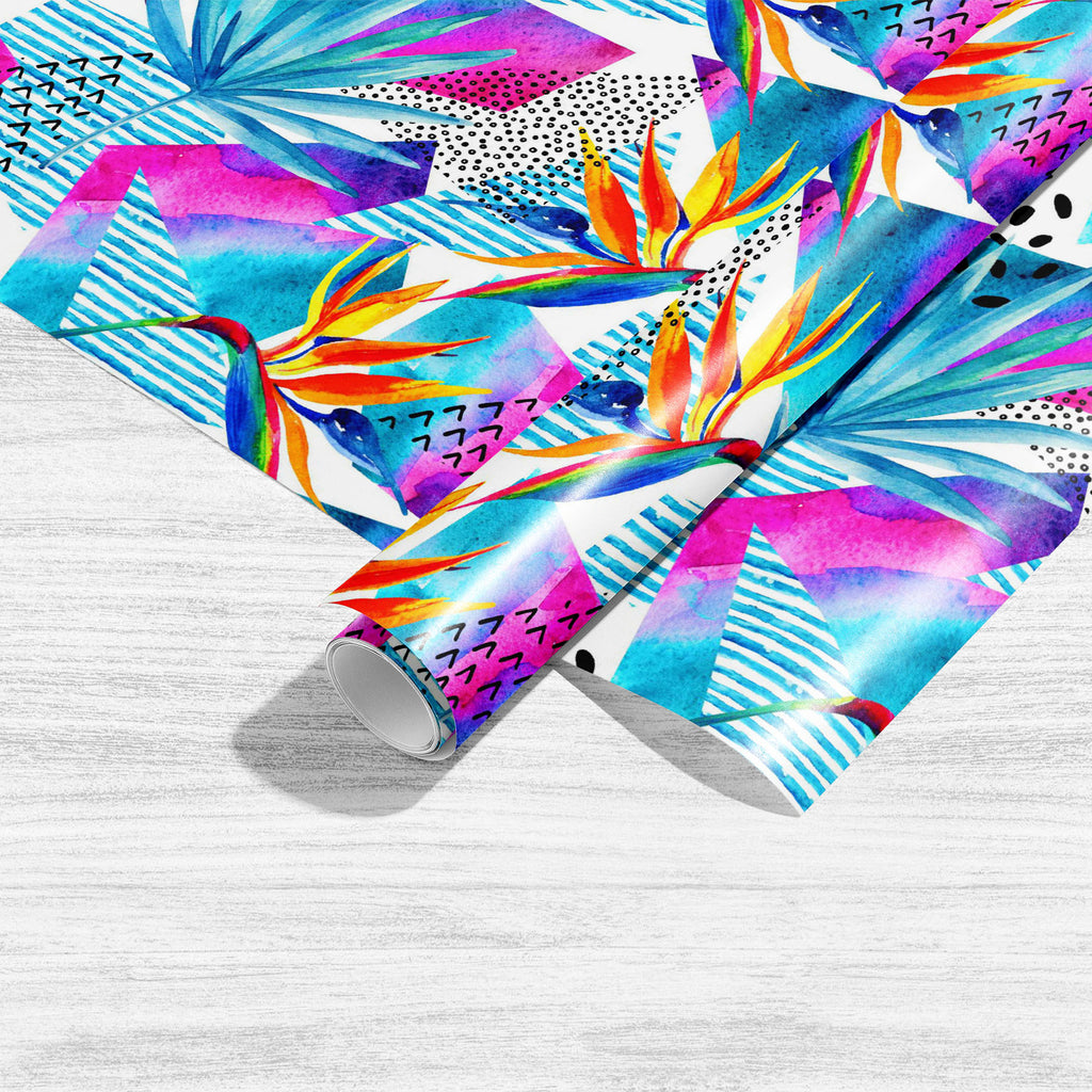 Watercolor Tropical Flowers D2 Art & Craft Gift Wrapping Paper-Wrapping Papers-WRP_PP-IC 5016397 IC 5016397, Art and Paintings, Botanical, Digital, Digital Art, Dots, Floral, Flowers, Geometric, Geometric Abstraction, Graphic, Illustrations, Nature, Patterns, Scenic, Signs, Signs and Symbols, Stripes, Triangles, Tropical, Watercolour, watercolor, d2, art, craft, gift, wrapping, paper, flower, pattern, summer, background, bird-of-paradise, blue, color, dash, design, doodle, element, exotic, fabric, flora, ge