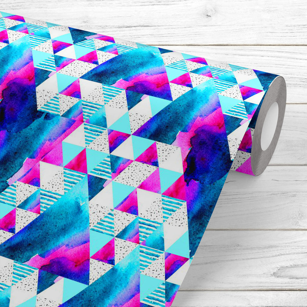 Watercolor Triangles D3 Wallpaper Roll-Wallpapers Peel & Stick-WAL_PA-IC 5016400 IC 5016400, 80s, Abstract Expressionism, Abstracts, Art and Paintings, Black and White, Digital, Digital Art, Dots, Geometric, Geometric Abstraction, Graphic, Hipster, Illustrations, Modern Art, Patterns, Semi Abstract, Signs, Signs and Symbols, Stripes, Triangles, Watercolour, White, watercolor, d3, wallpaper, roll, abstract, art, backdrop, background, blob, color, colorful, dab, decor, design, doodle, element, fabric, geometr