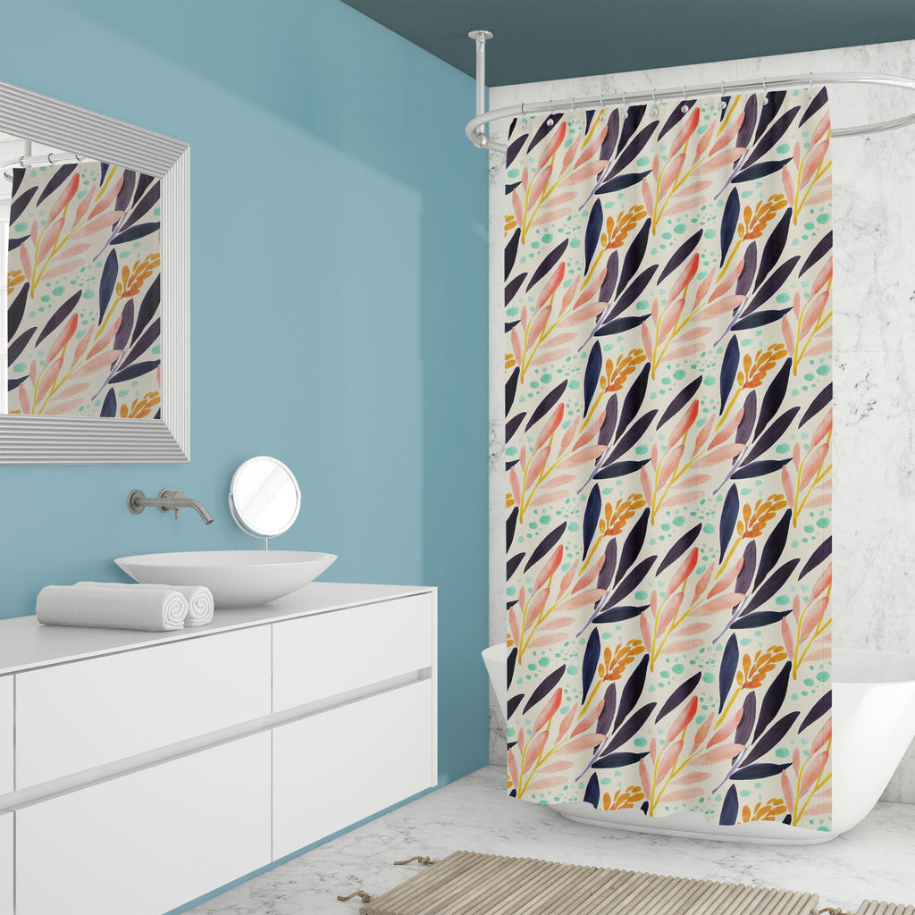 Watercolor Floral Pattern D37 Washable Waterproof Shower Curtain-Shower Curtains-CUR_SH_EL-IC 5016407 IC 5016407, Art and Paintings, Botanical, Floral, Flowers, Gouache, Illustrations, Nature, Patterns, Scenic, Signs, Signs and Symbols, Watercolour, watercolor, pattern, d37, washable, waterproof, shower, curtain, flower, background, teal, beige, seamless, pink, texture, art, backdrop, bloom, blue, branches, design, garden, illustration, indigo, leaf, paint, paper, wallpaper, wrapping, yellow, artzfolio, sho