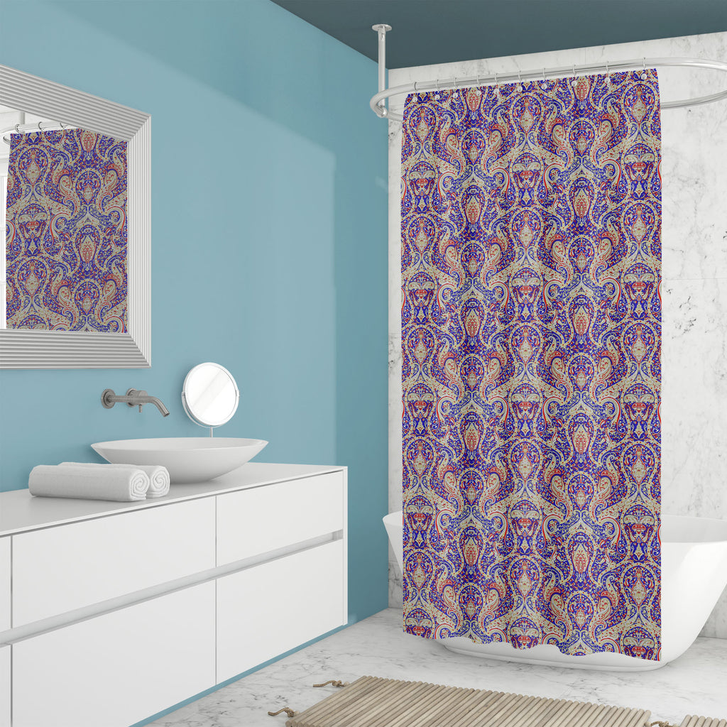 Floral Paisley Pattern D1 Washable Waterproof Shower Curtain-Shower Curtains-CUR_SH_EL-IC 5016413 IC 5016413, 3D, Abstract Expressionism, Abstracts, Ancient, Art and Paintings, Asian, Botanical, Circle, Culture, Decorative, Digital, Digital Art, Ethnic, Floral, Flowers, Graphic, Grid Art, Historical, Illustrations, Indian, Medieval, Nature, Paisley, Patterns, Scenic, Science Fiction, Semi Abstract, Signs, Signs and Symbols, Traditional, Tribal, Vintage, World Culture, pattern, d1, washable, waterproof, show