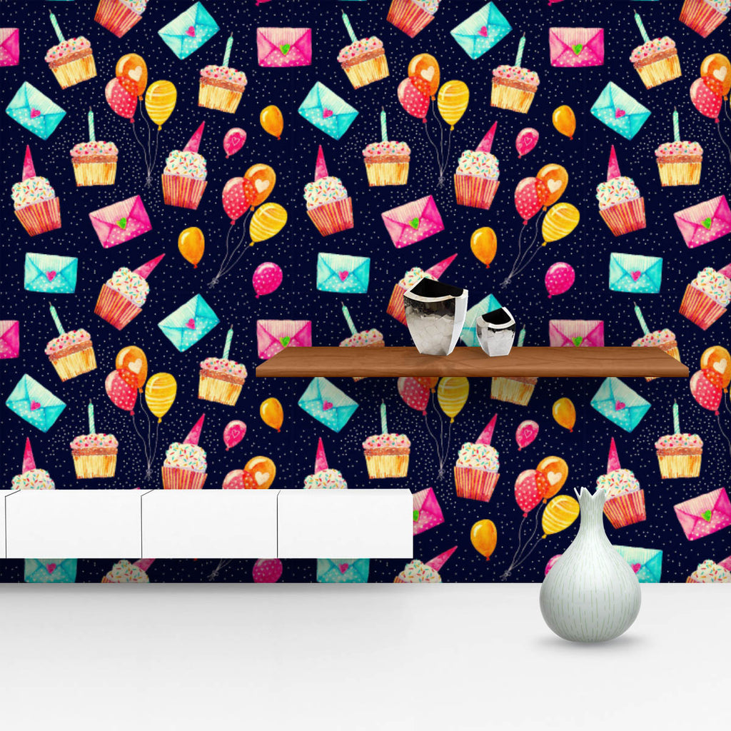 Retro Watercolor Cupcakes, Envelopes and Balloons Wallpaper Roll-Wallpapers Peel & Stick-WAL_PA-IC 5016418 IC 5016418, Ancient, Animated Cartoons, Art and Paintings, Baby, Birthday, Black, Black and White, Books, Caricature, Cartoons, Children, Cuisine, Drawing, Festivals and Occasions, Festive, Food, Food and Beverage, Food and Drink, Hand Drawn, Hearts, Historical, Illustrations, Kids, Love, Medieval, Patterns, Retro, Signs, Signs and Symbols, Sketches, Vintage, Watercolour, watercolor, cupcakes, envelope