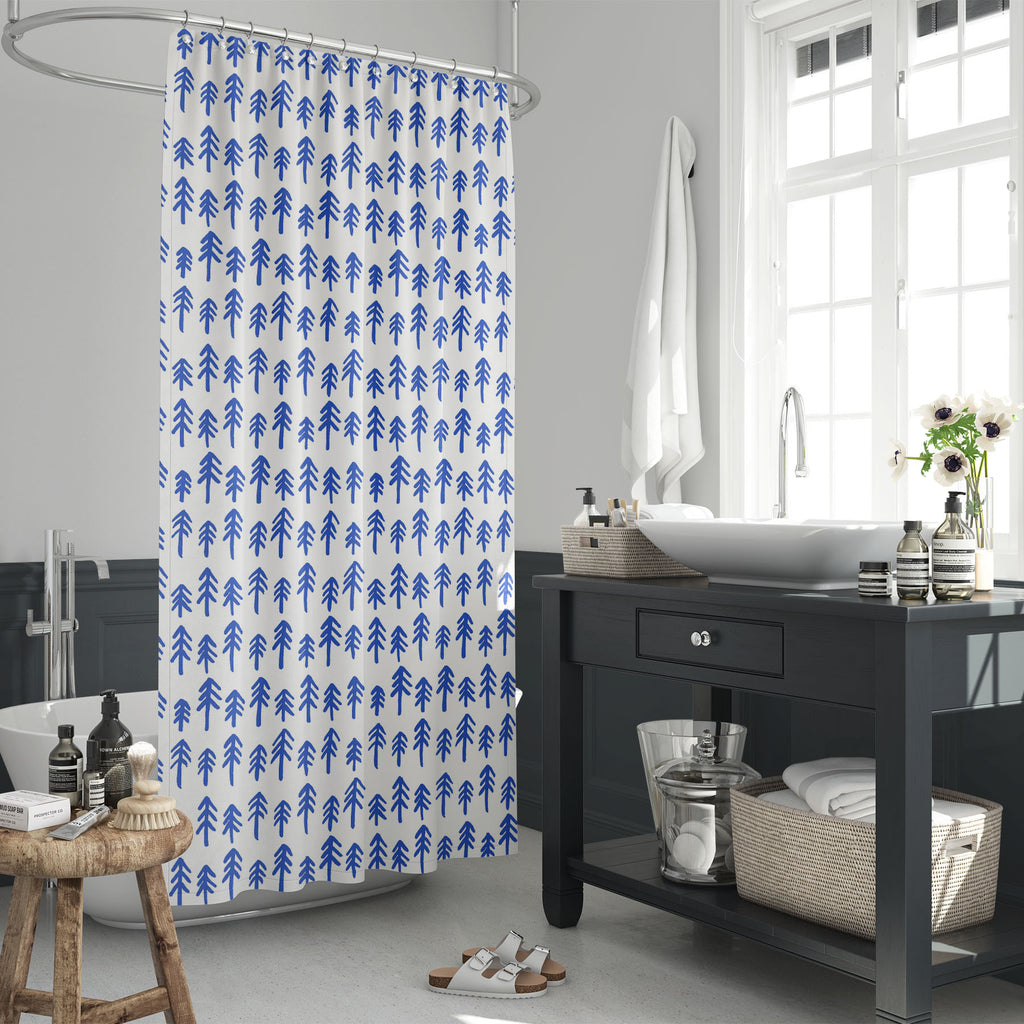 Blue Christmas Trees Washable Waterproof Shower Curtain-Shower Curtains-CUR_SH_EL-IC 5016426 IC 5016426, Ancient, Art and Paintings, Books, Christianity, Decorative, Digital, Digital Art, Festivals and Occasions, Festive, Graphic, Historical, Holidays, Illustrations, Medieval, Patterns, Seasons, Signs, Signs and Symbols, Vintage, blue, christmas, trees, washable, waterproof, shower, curtain, art, banner, card, celebration, concept, creative, decoration, design, drawn, element, greeting, hand, handwritten, h