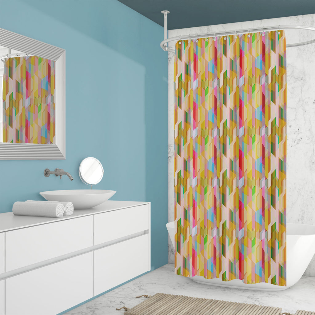 Abstract Color Pattern Washable Waterproof Shower Curtain - Shower Curtains - ArtzFolio.com